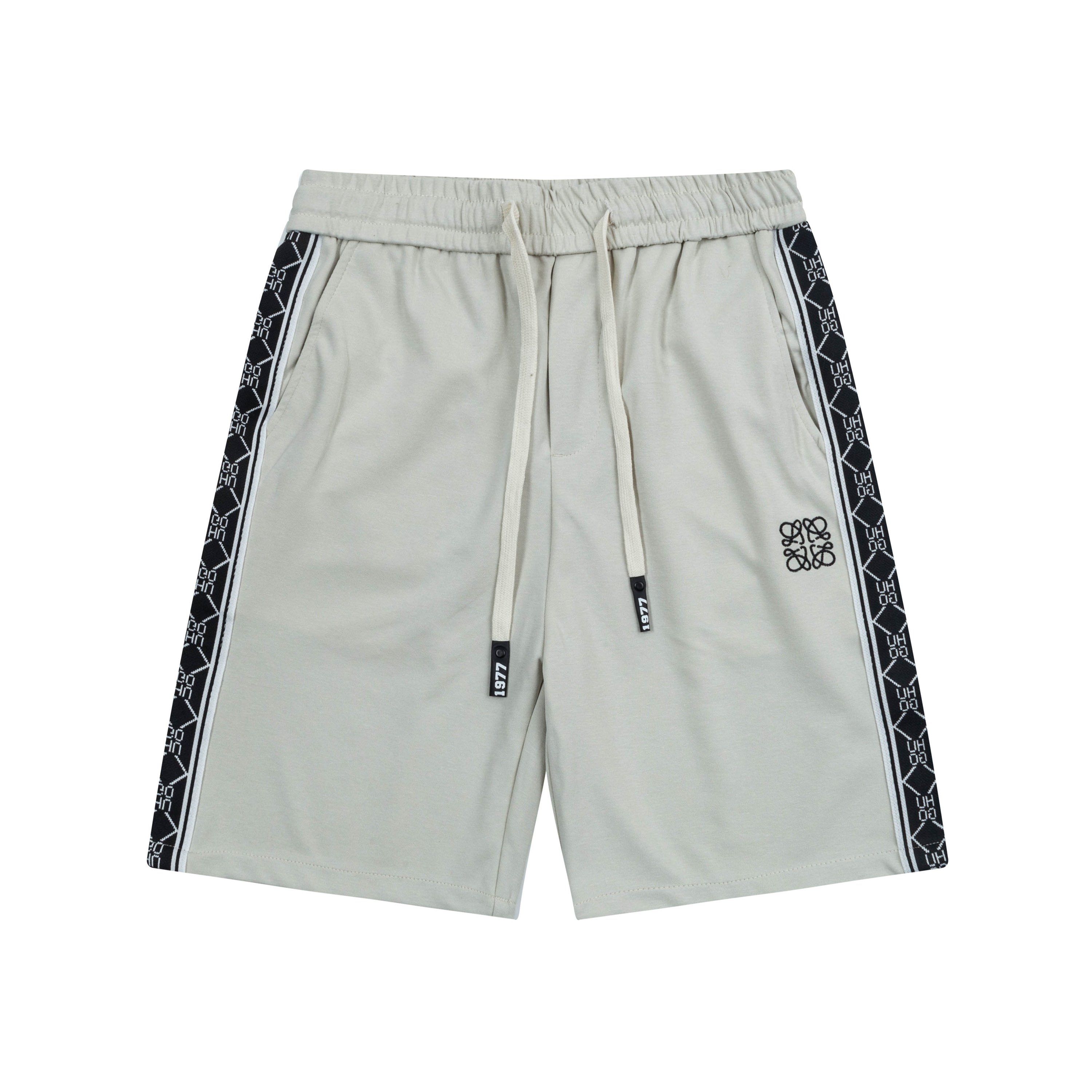2025 Loewe Knitting Shorts: Custom Fabric, Embroidered Logo, Almond-Black, M-4XL Sizes - 图片 1
