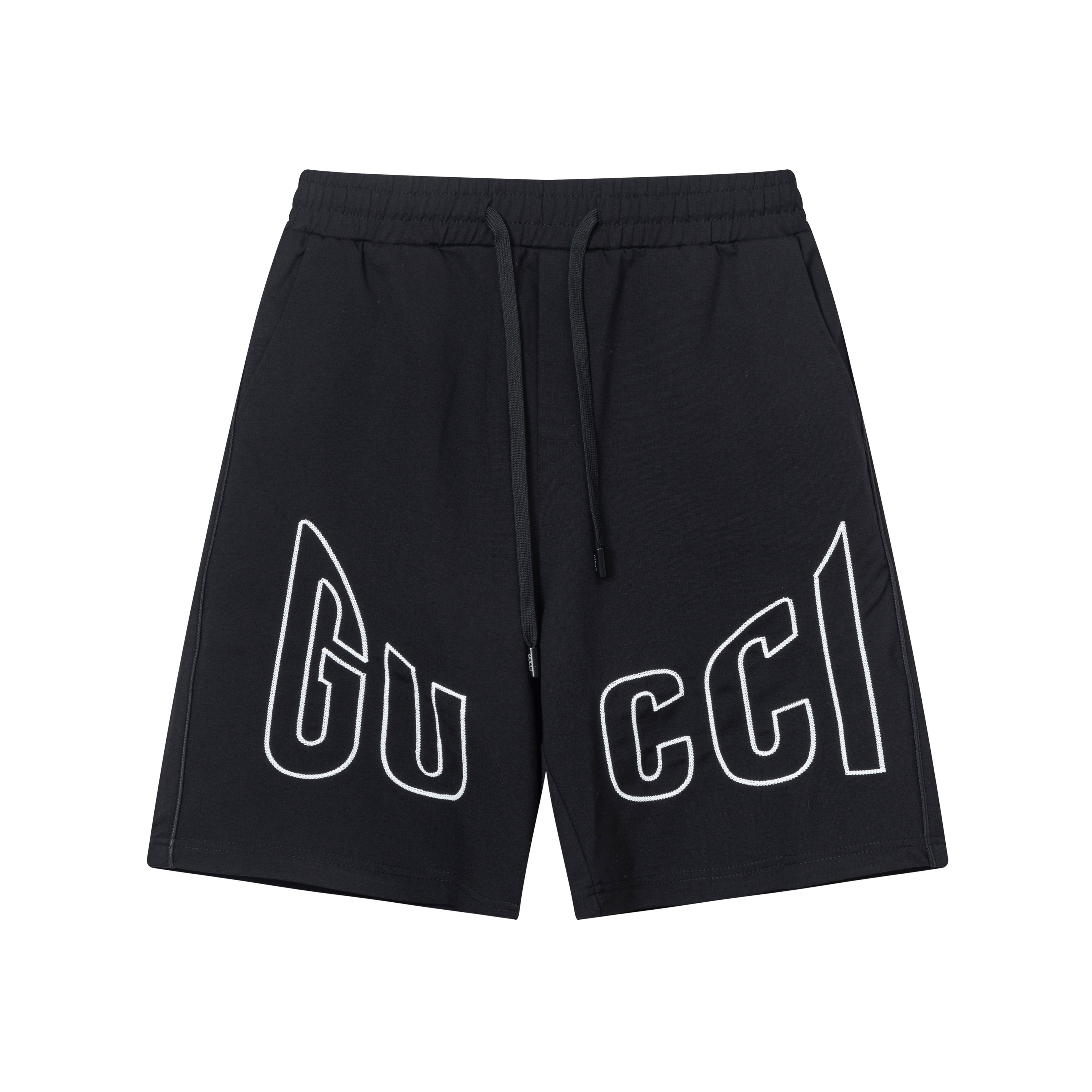 New 2025 GUCCI Knitting Shorts with Custom Embroidery Logo – White-Black, M-4XL - 图片 1
