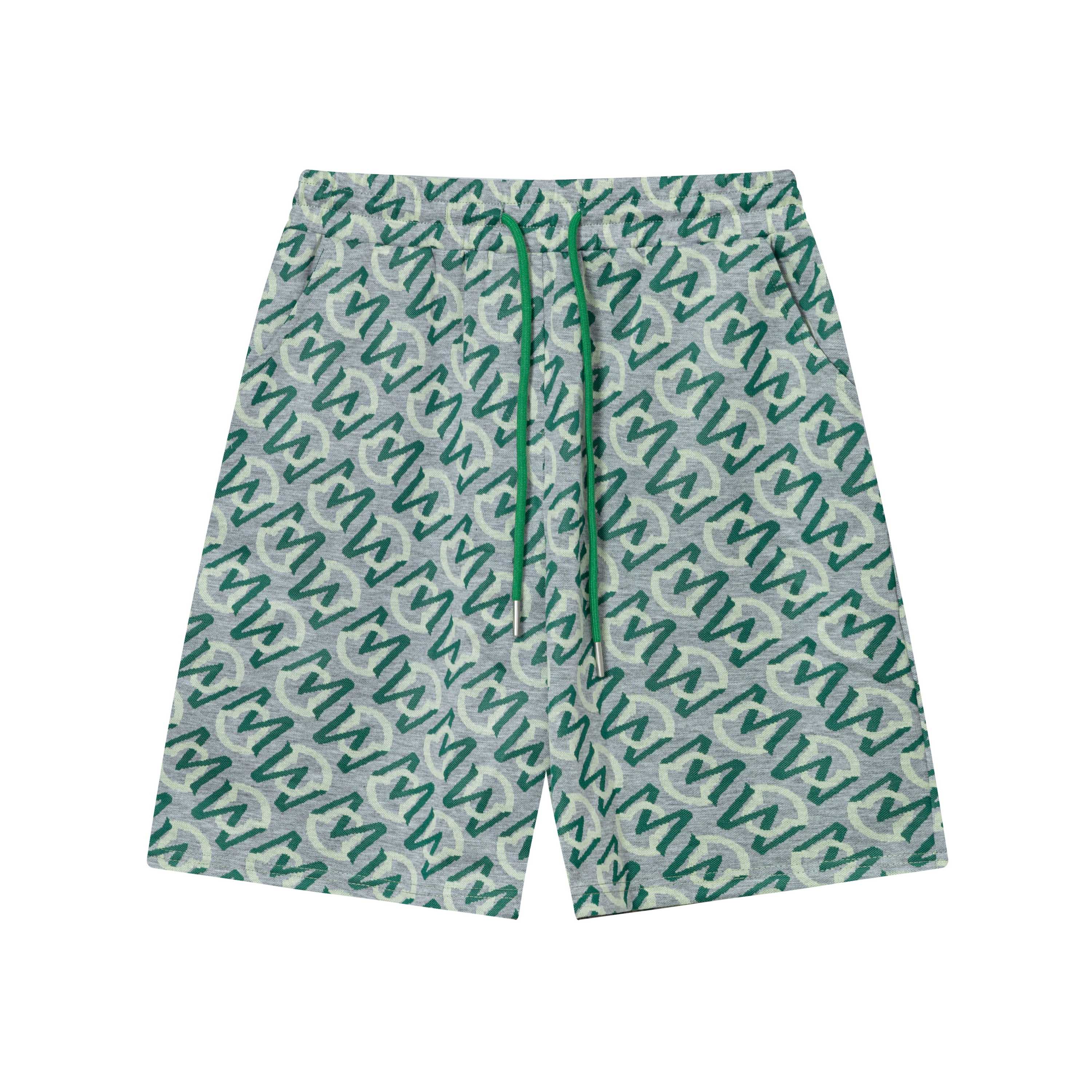 Montcler 2025 Spring/Summer High-Density Knit Shorts in Green and Red, Sizes M-4XL - 图片 1