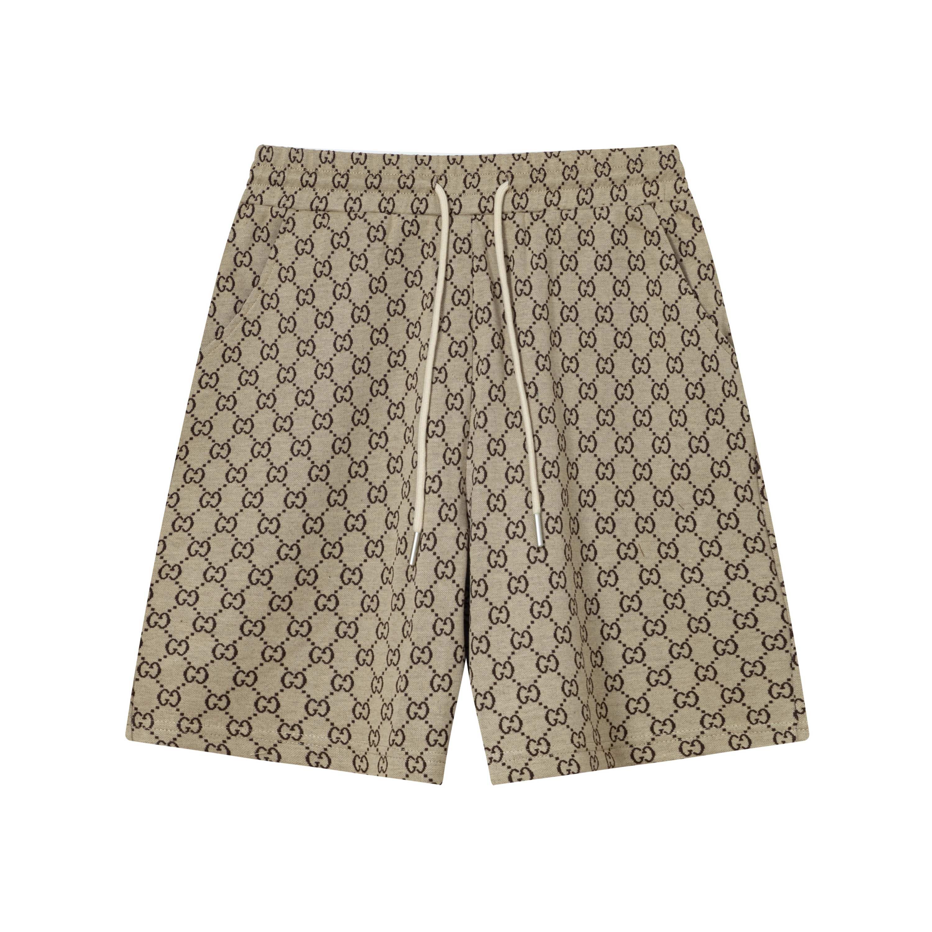 Gucchi GUCCI 2025 High-Density Knitting Shorts: Stylish, Comfortable, and Customizable in Gold - 图片 1