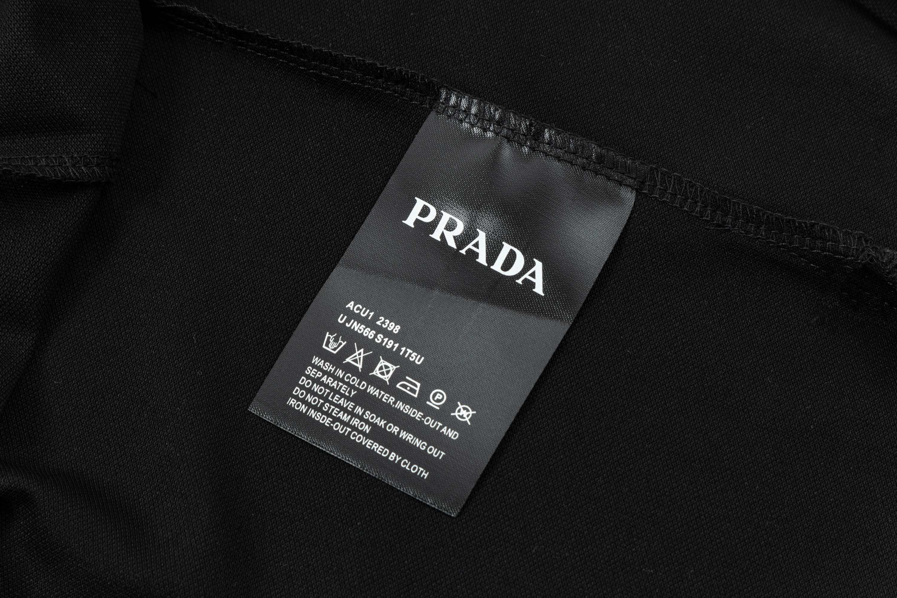 New 2025 Prada POLO Shirts with Gorretex Logo Buttons in White and Black, Sizes M-3XL - 图片 8