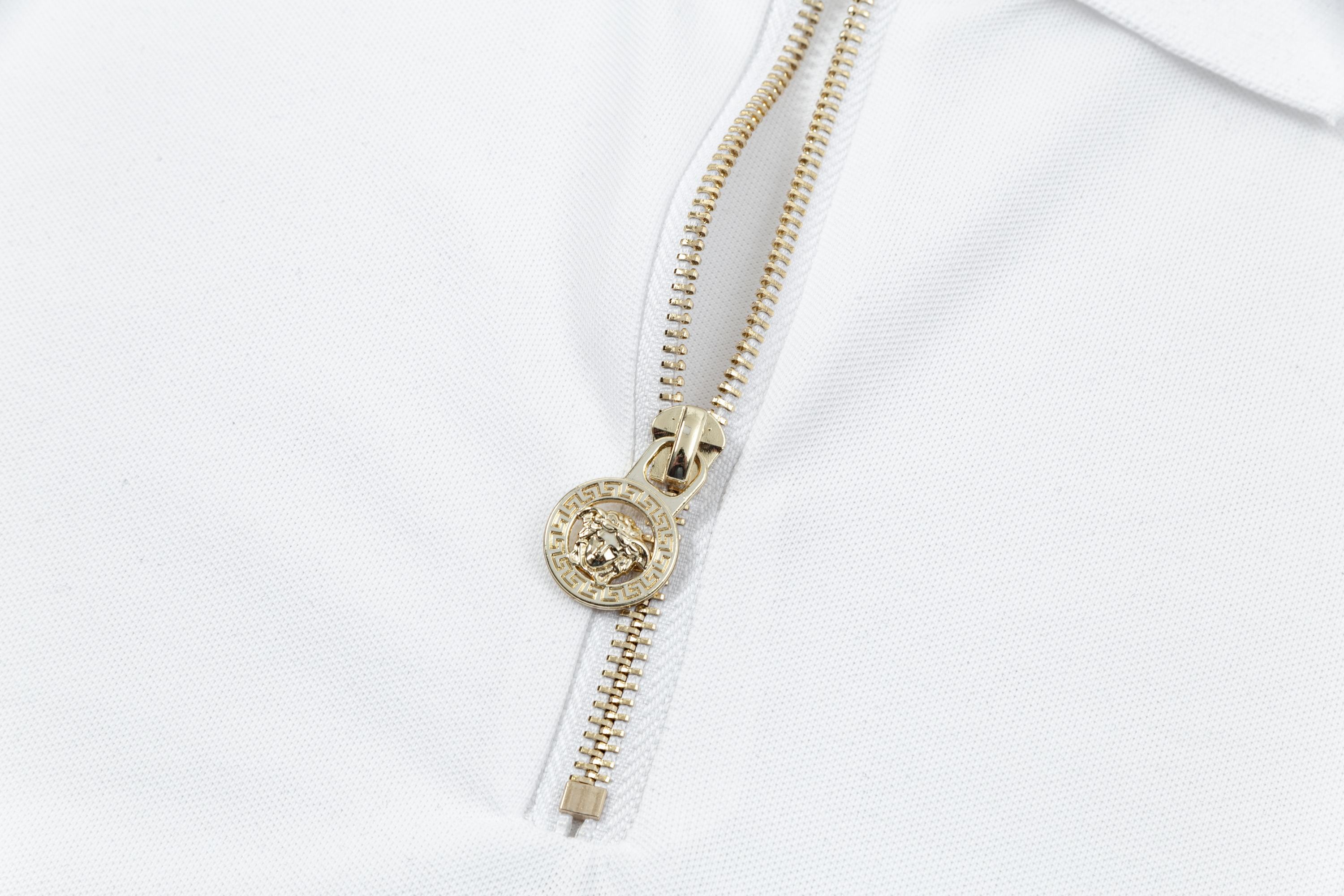 High-Quality Versace Polo Shirts with Gorretex Logo Buttons in White and Black Sizes M-3XL - 图片 5