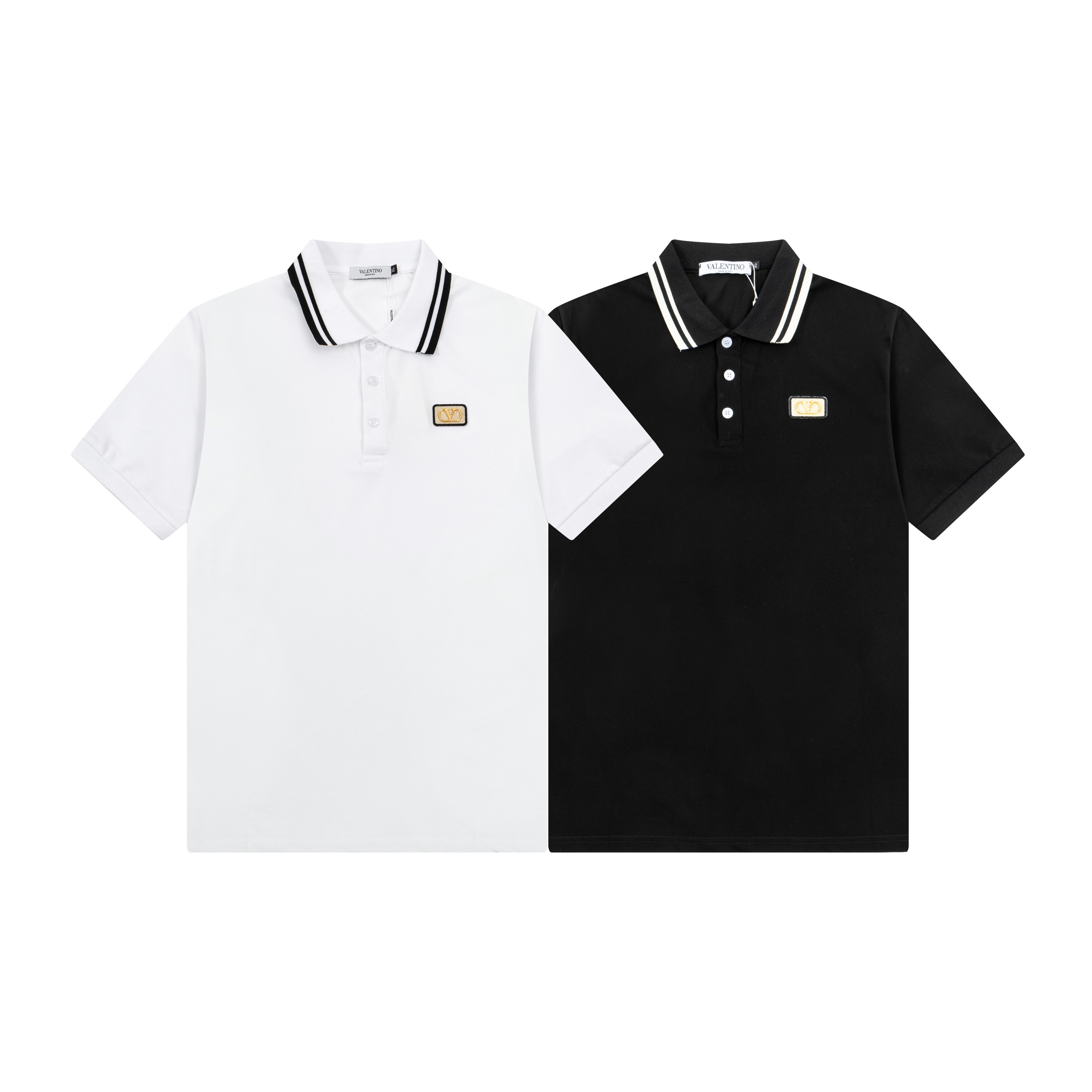 High-quality Valentino POLO shirts with Gorretex logo buttons in white and black. Sizes M-3XL. - 图片 9