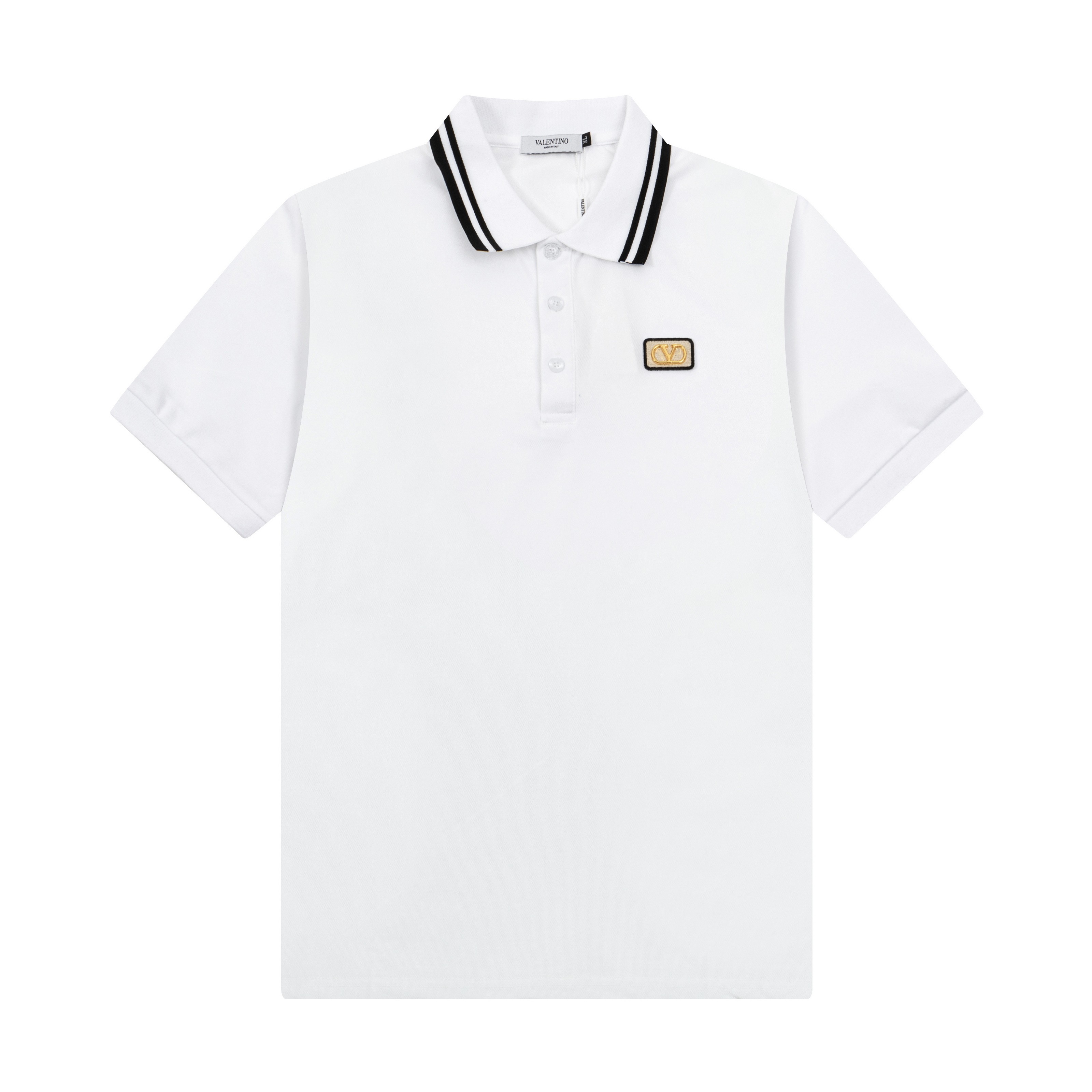 New Valentino POLO Shirts with Gorretex Logo Buttons – 2025 Collection in White and Black