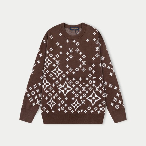 Louis Vuitton Brown Wool Blend Sweater with Monogram - Unisex, Cozy Fit
