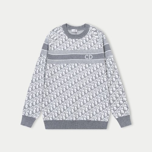Dior Men's/Women's 25SS CD Logo Round Neck Sweater - Soft, Warm, and Stylish 1 Dior Men's/Women's 25SS CD Logo Round Neck Sweater - Soft, Warm, and Stylish