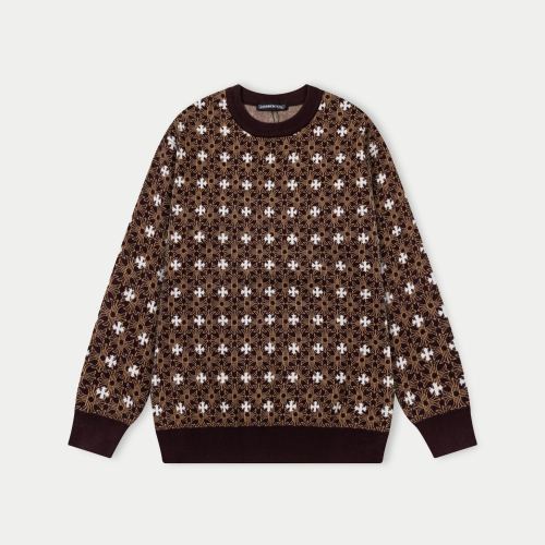 Chrome Hearts 25SS Round Neck Wool Sweater - Soft & Stylish 1 Chrome Hearts 25SS Round Neck Wool Sweater - Soft & Stylish