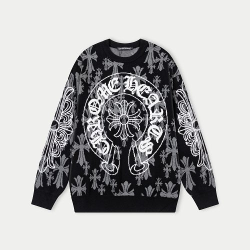 Chrome Hearts 25SS Crew Neck Sweater | Imported Wool, Soft, Non-Deforming 1 Chrome Hearts 25SS Crew Neck Sweater | Imported Wool, Soft, Non-Deforming