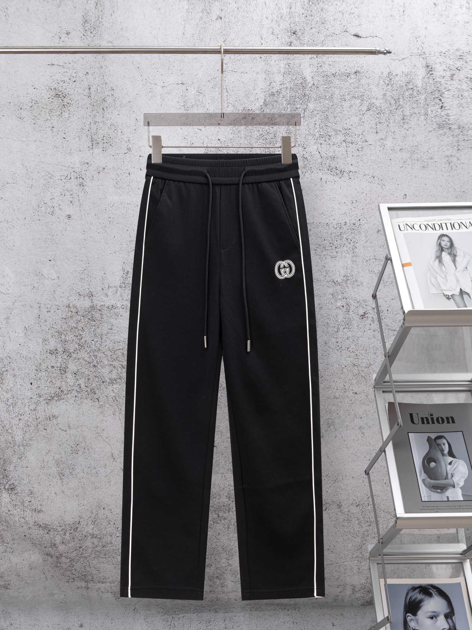 🅿️130 Gucci GUCCI 2026 primavera/verano nuevos pantalones largos casuales de pierna ancha, tela exclusiva de alta cali…