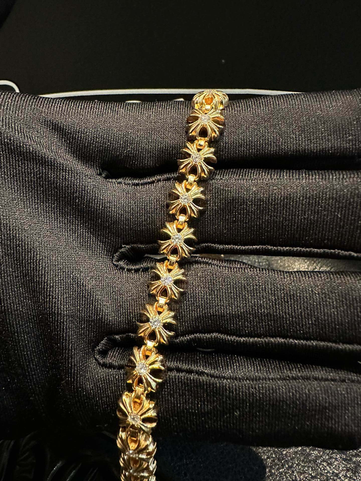 Custom real shot, gold-plated diamond-set customization, bracelet & bangle