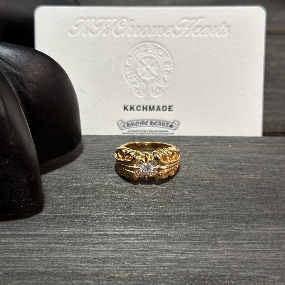 Custom order real shot: Ring, gold-plated diamond-set customization