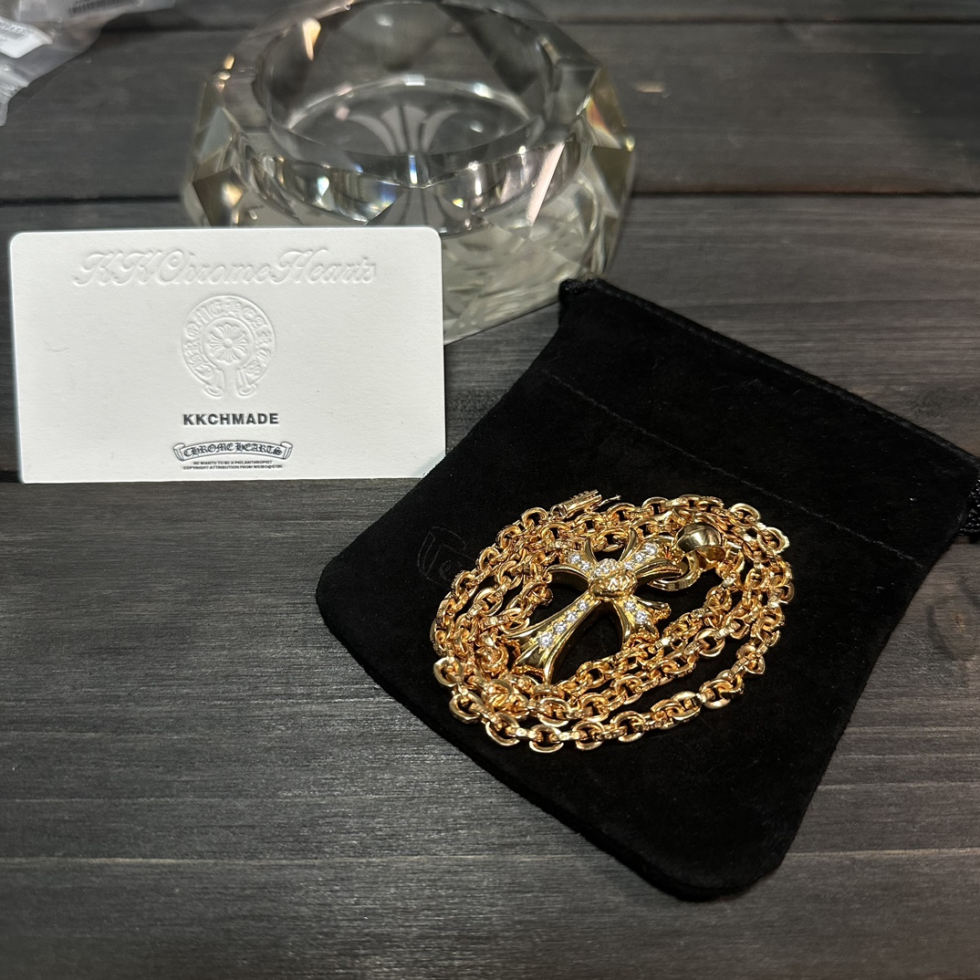 Custom Gold-Plated Diamond Setting, Necklace Pendant