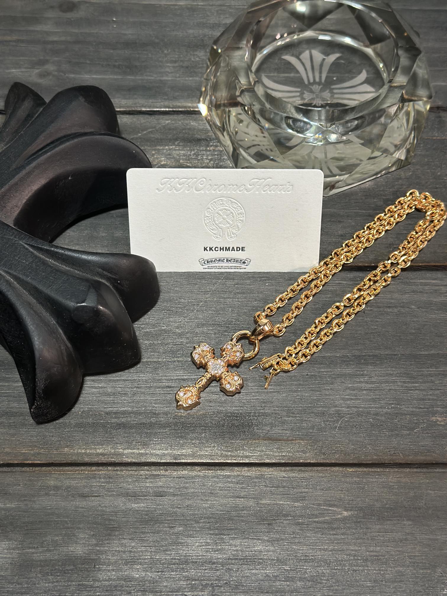 Custom Gold-Plated Diamond Setting, Necklace Pendant