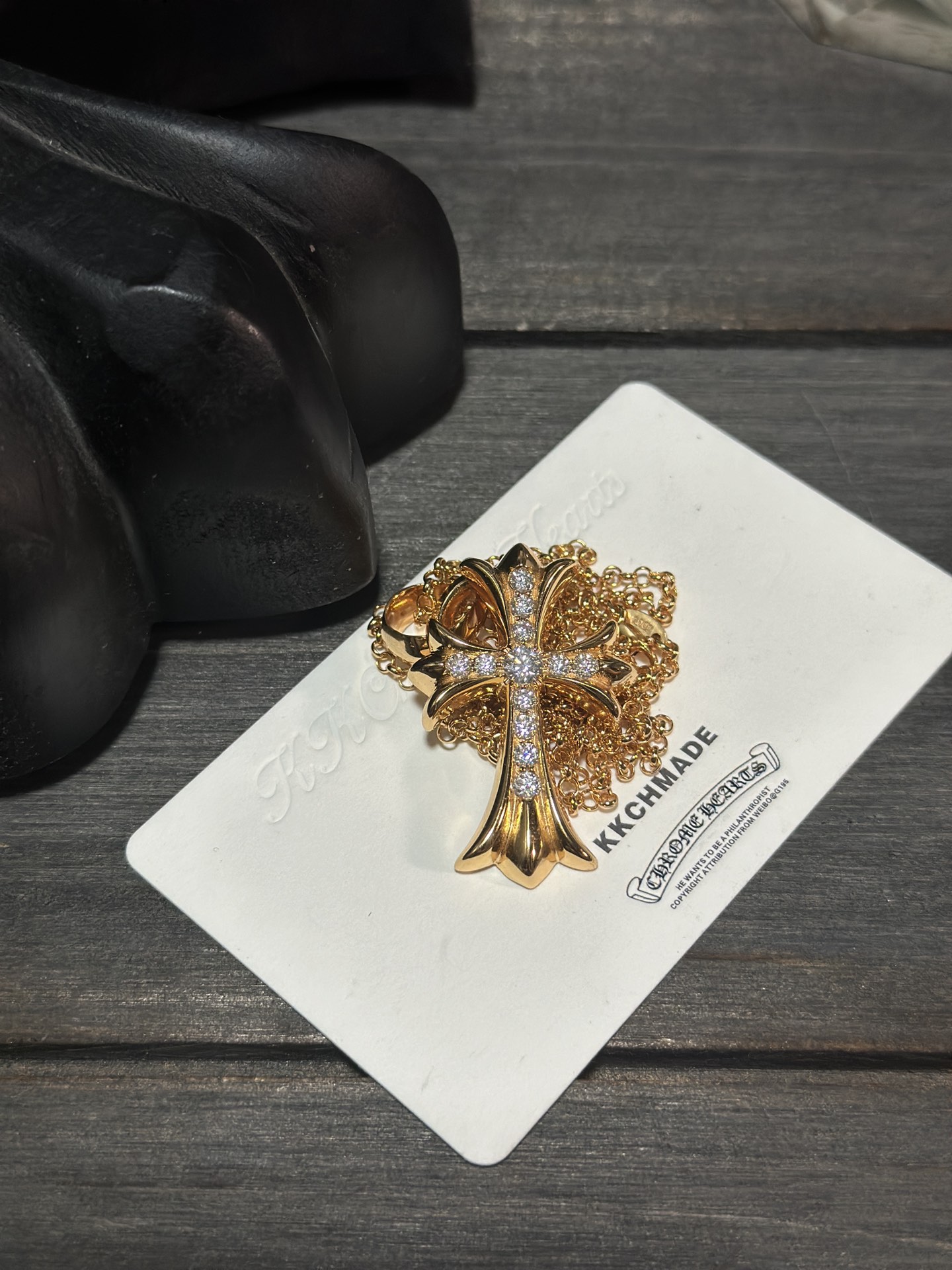 Custom Gold-Plated Diamond Setting, Necklace Pendant