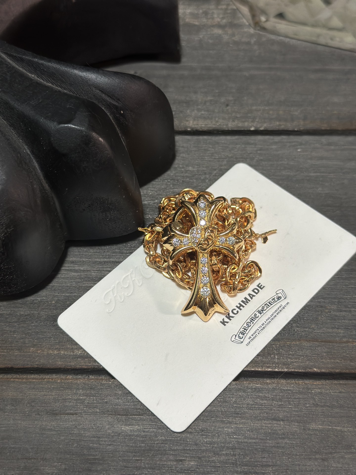 Custom Gold-Plated Diamond Setting, Necklace Pendant