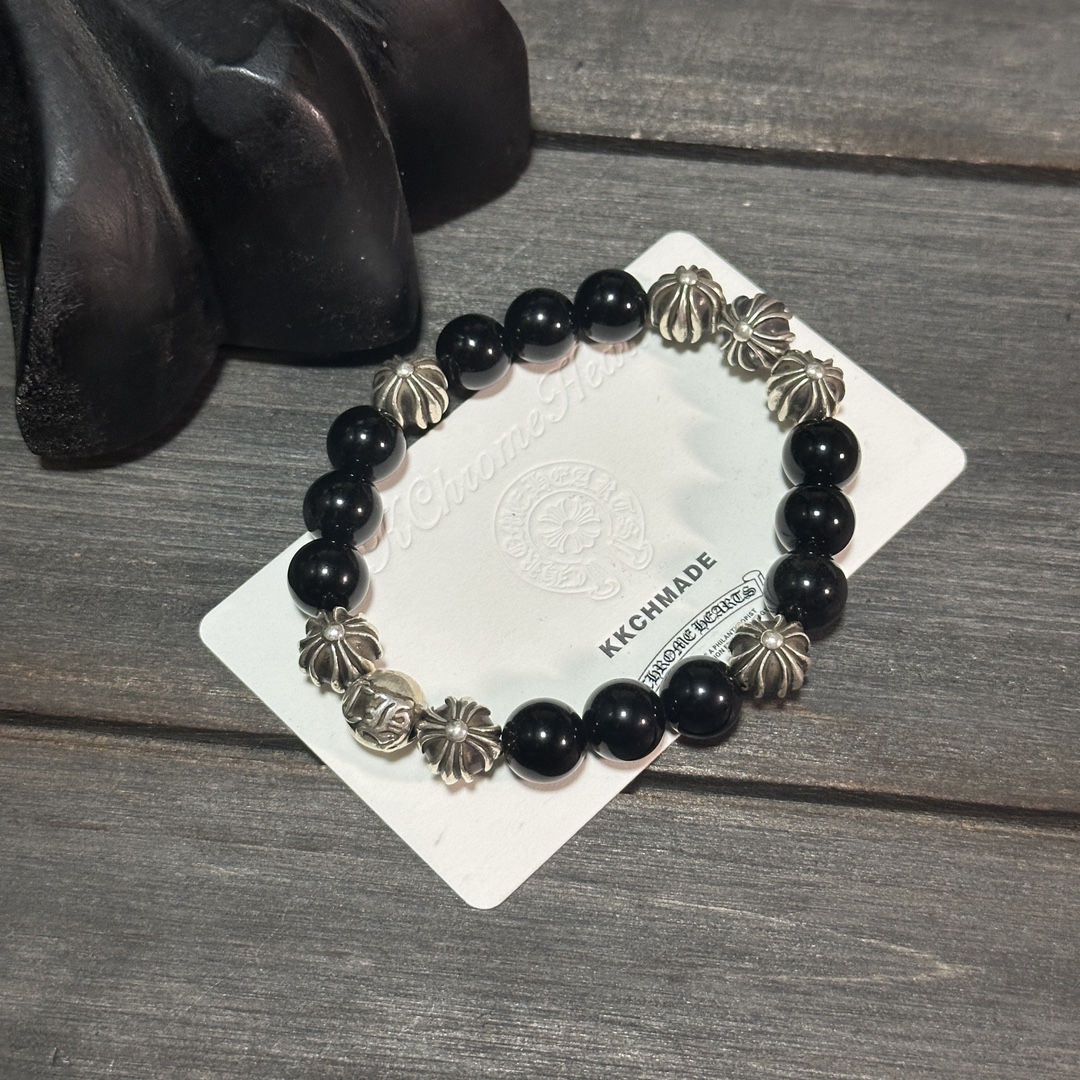 Silver bead bracelet