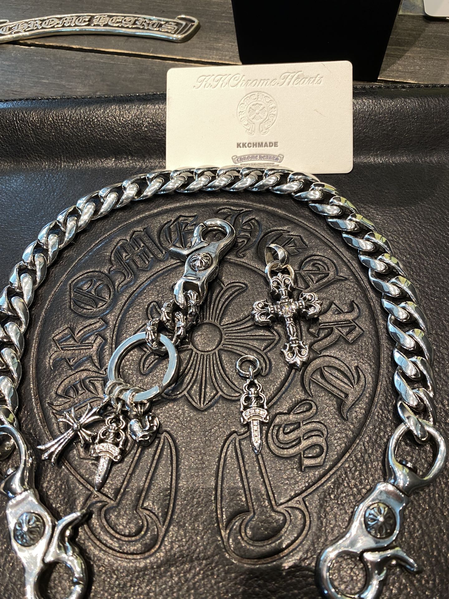 Keychain, pants chain, bag chain, 925 silver diamond custom