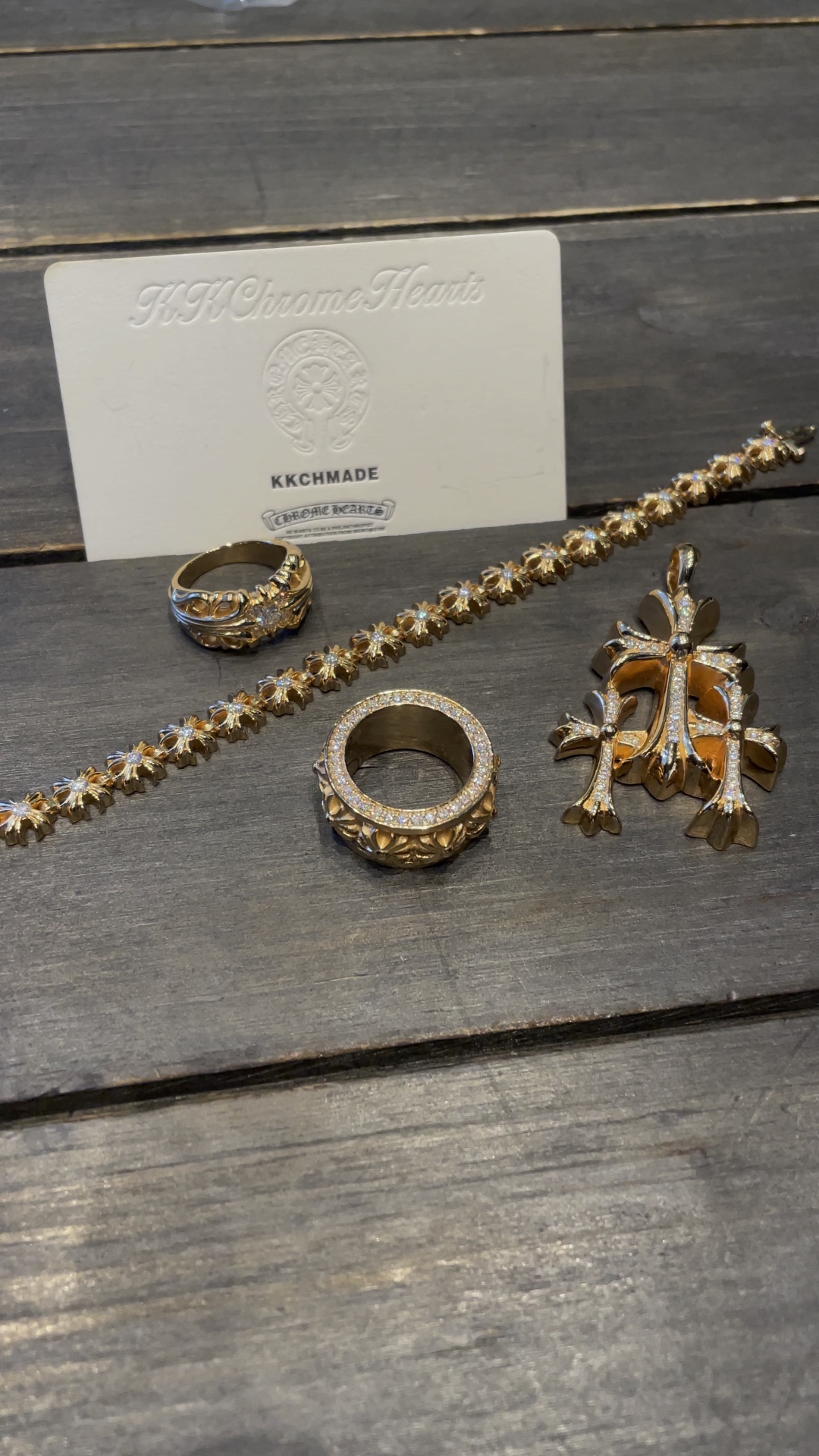 Ring, Gold-plated diamond-set custom, 22k real gold custom, Necklace Pendant, Bracelet Bangle