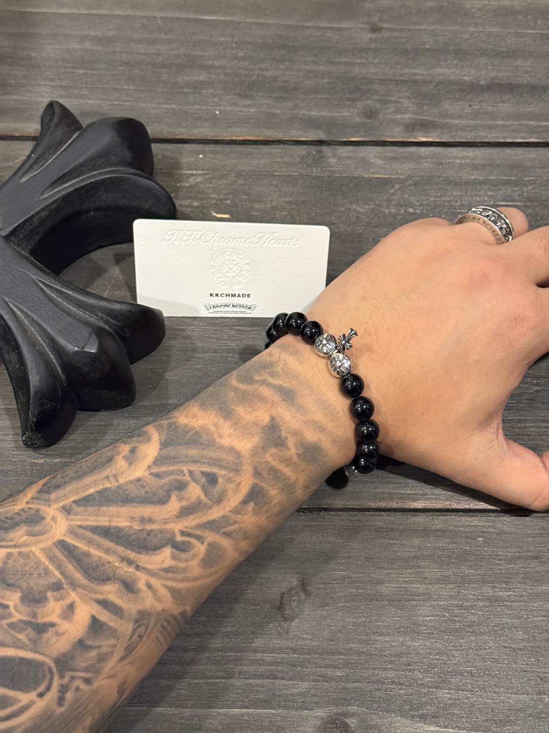 Silver bead bracelet