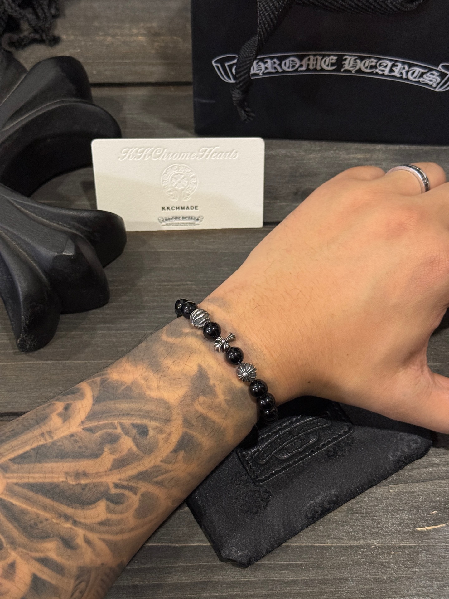 Silver bead bracelet