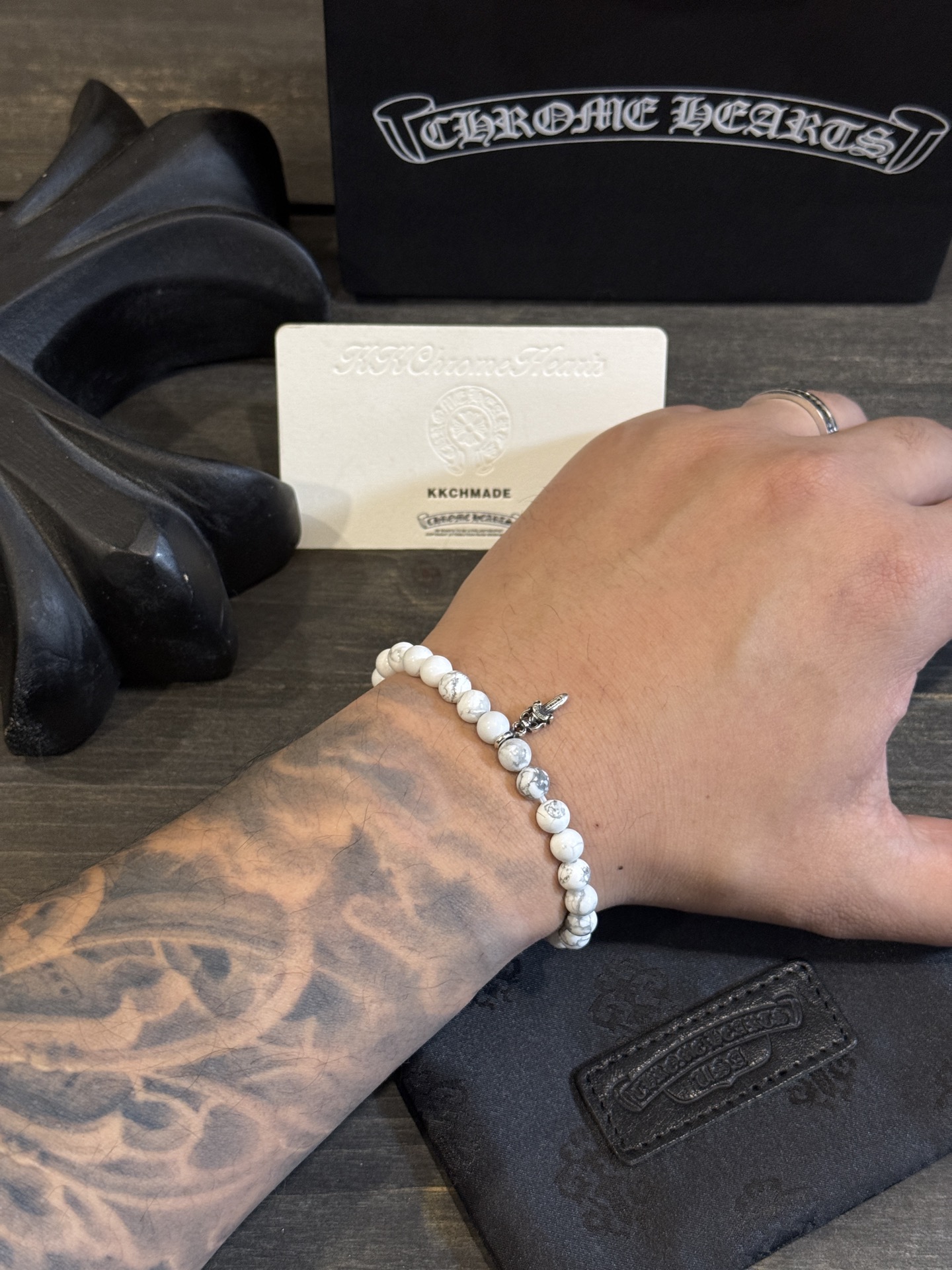 Silver bead bracelet
