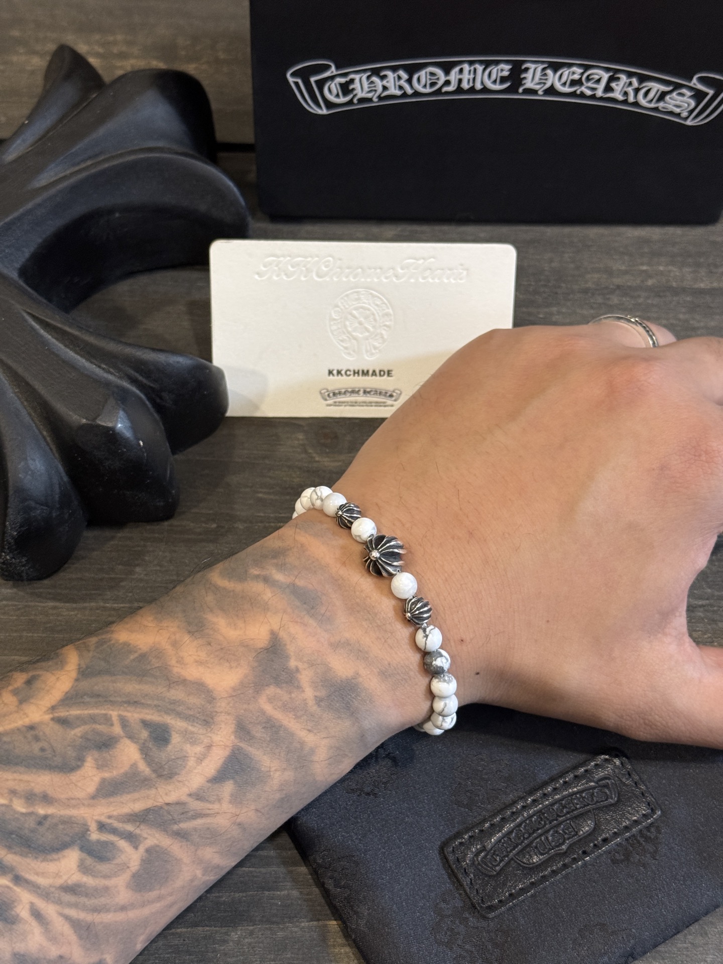 Silver bead bracelet