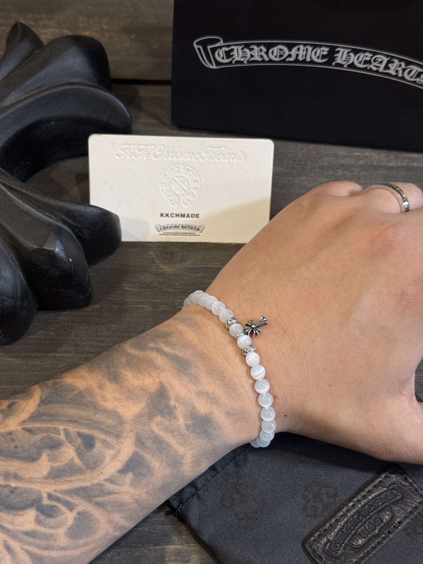 Silver bead bracelet