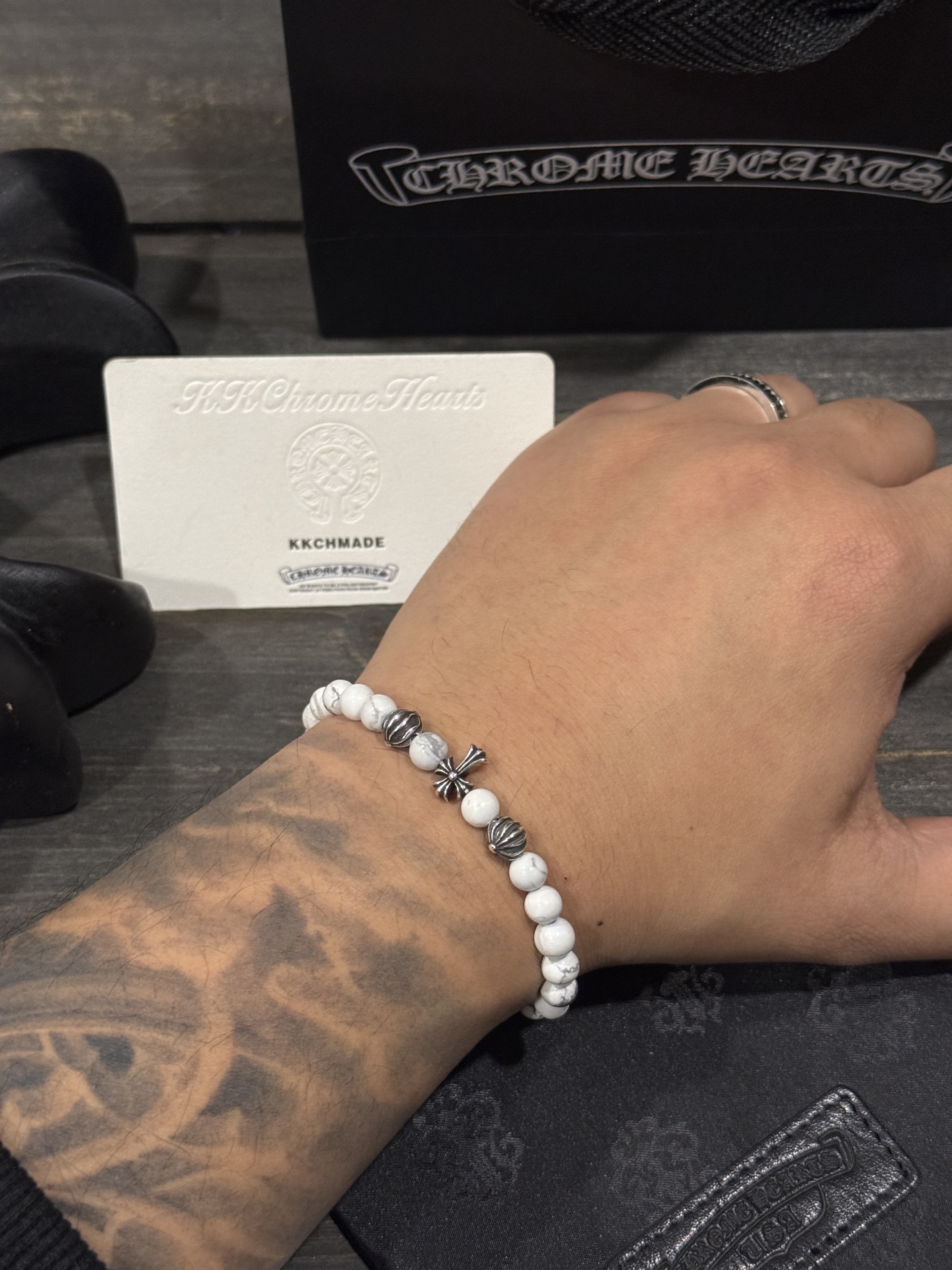 Silver bead bracelet