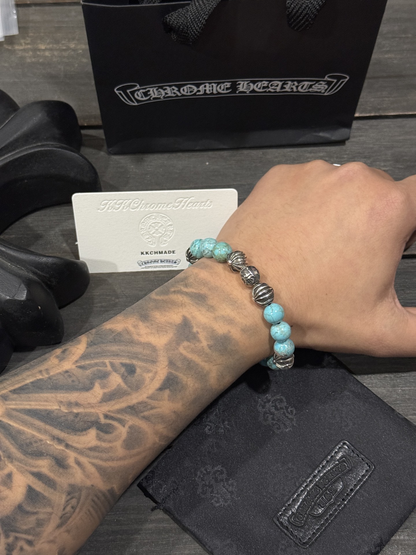 Silver bead bracelet