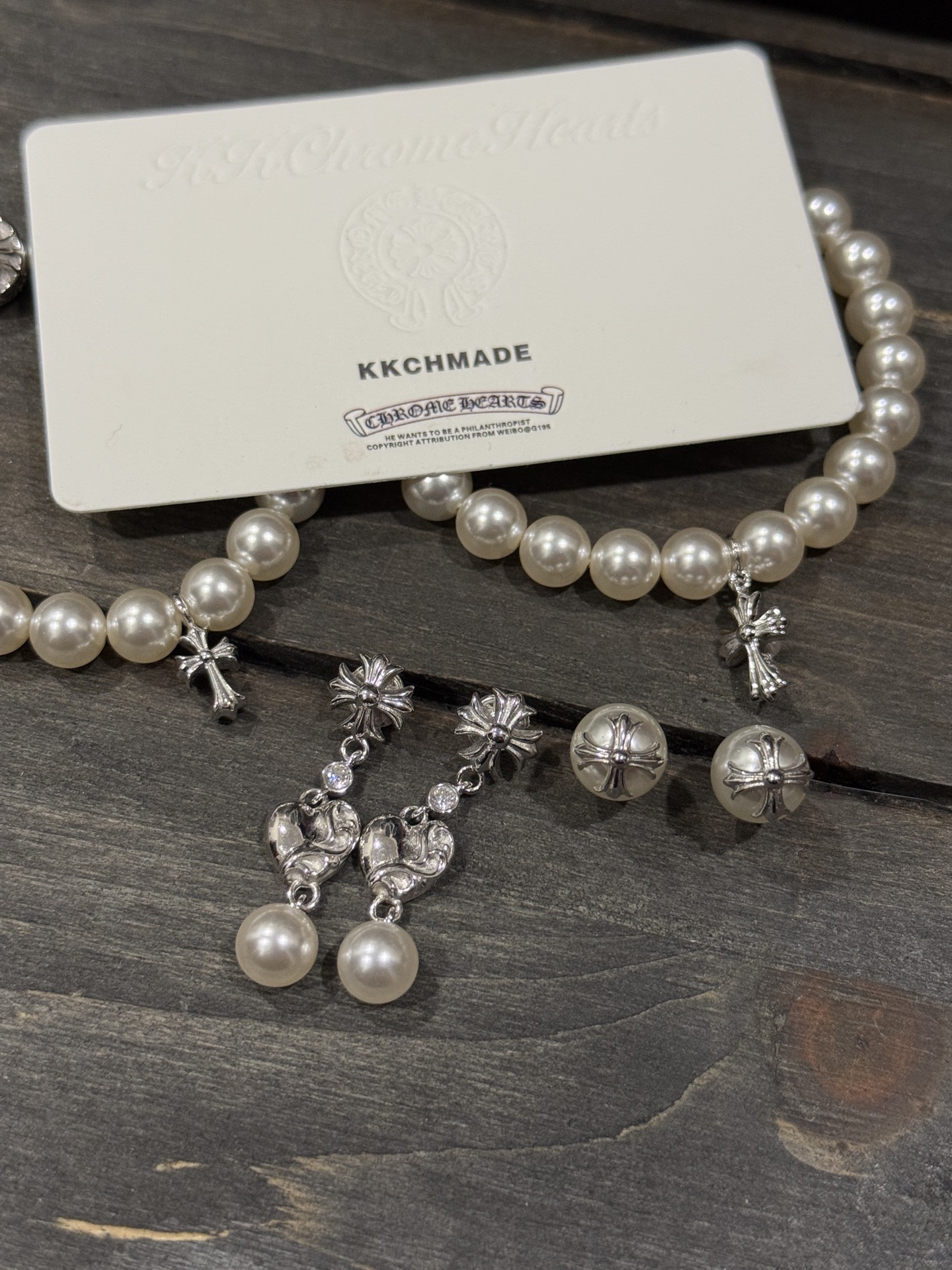 Earrings, Necklace Pendant, Silver Bead Bracelet