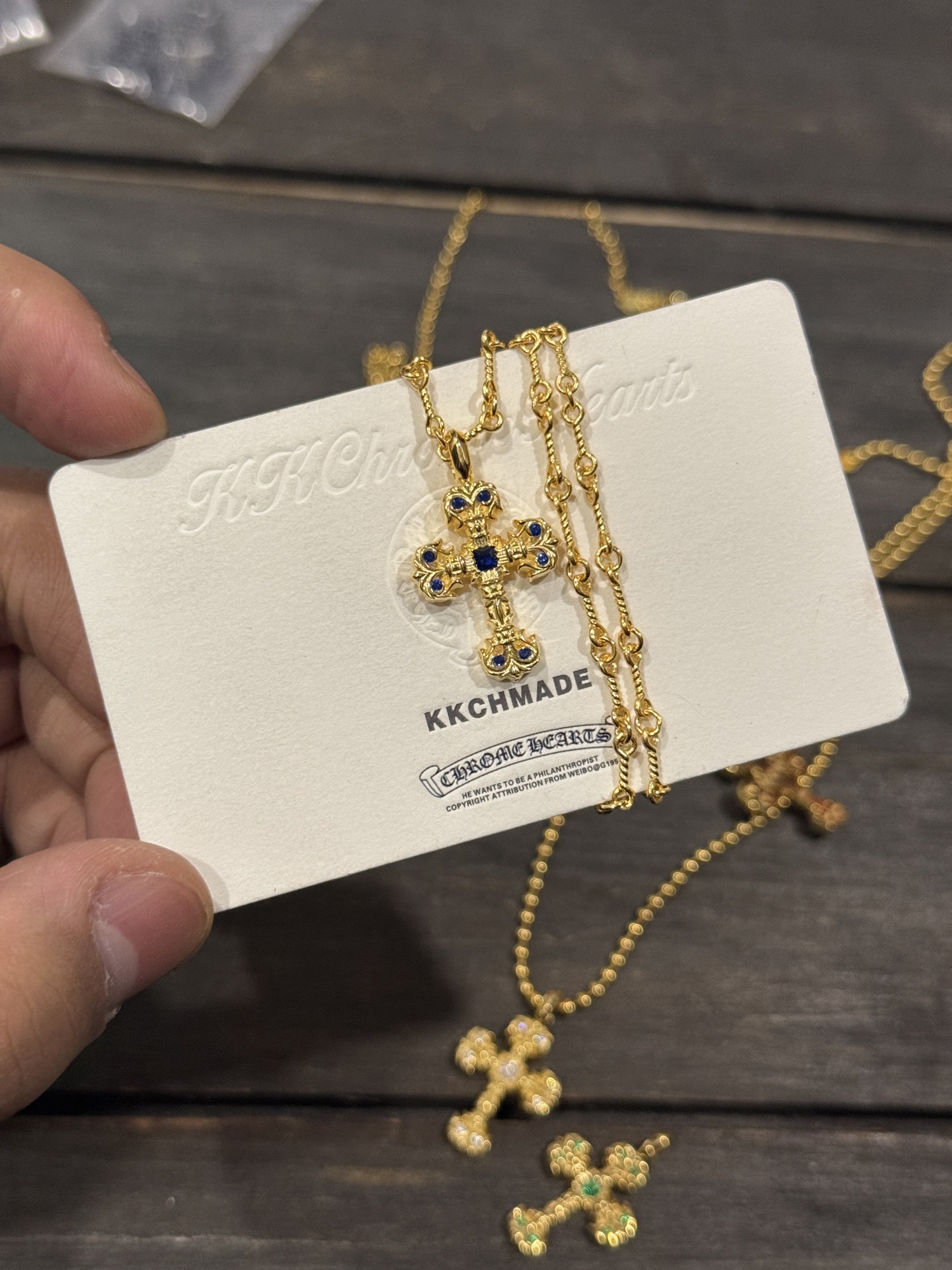 Custom Gold-Plated Diamond Setting, Necklace Pendant