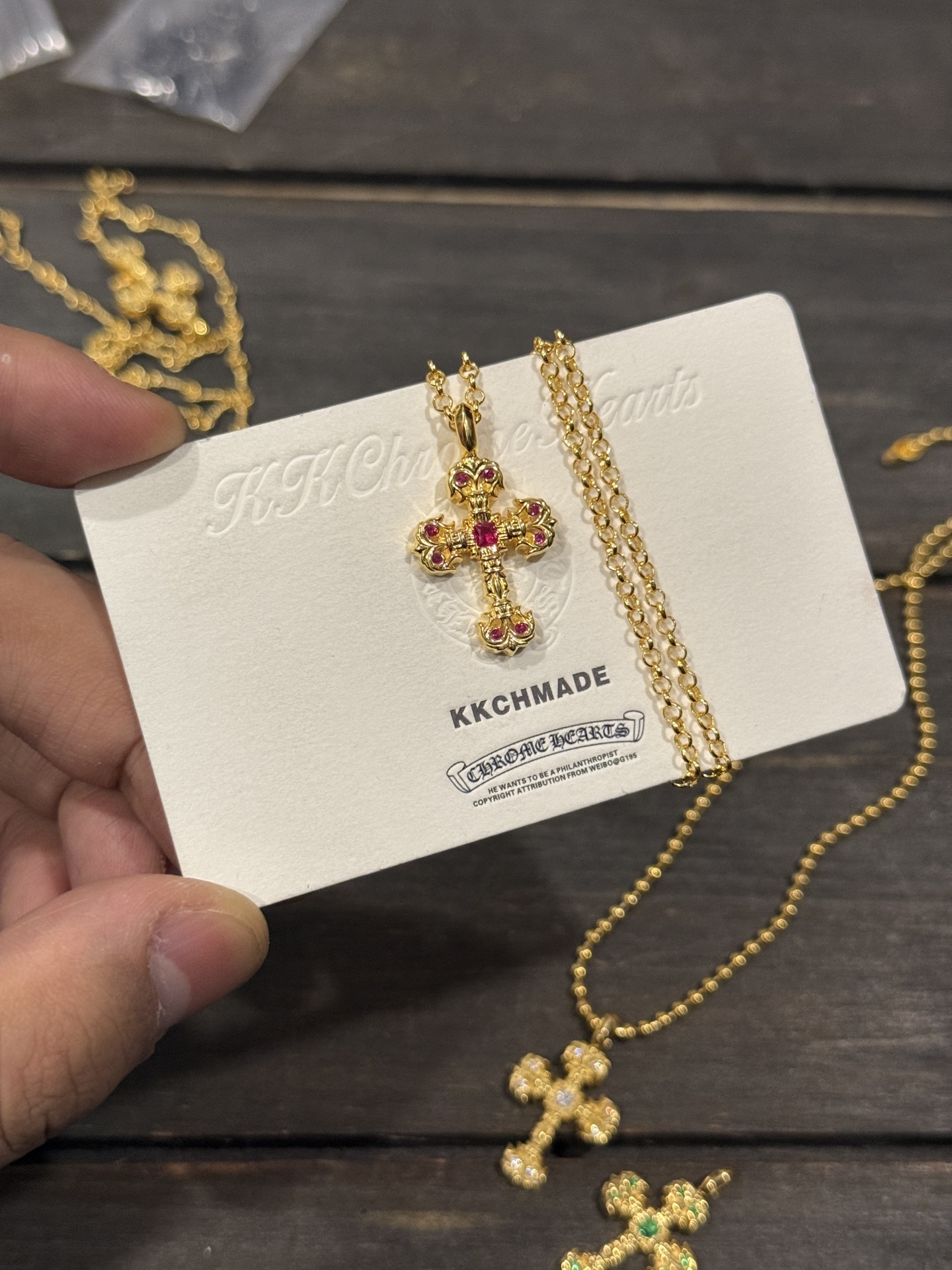 Custom Gold-Plated Diamond Setting, Necklace Pendant