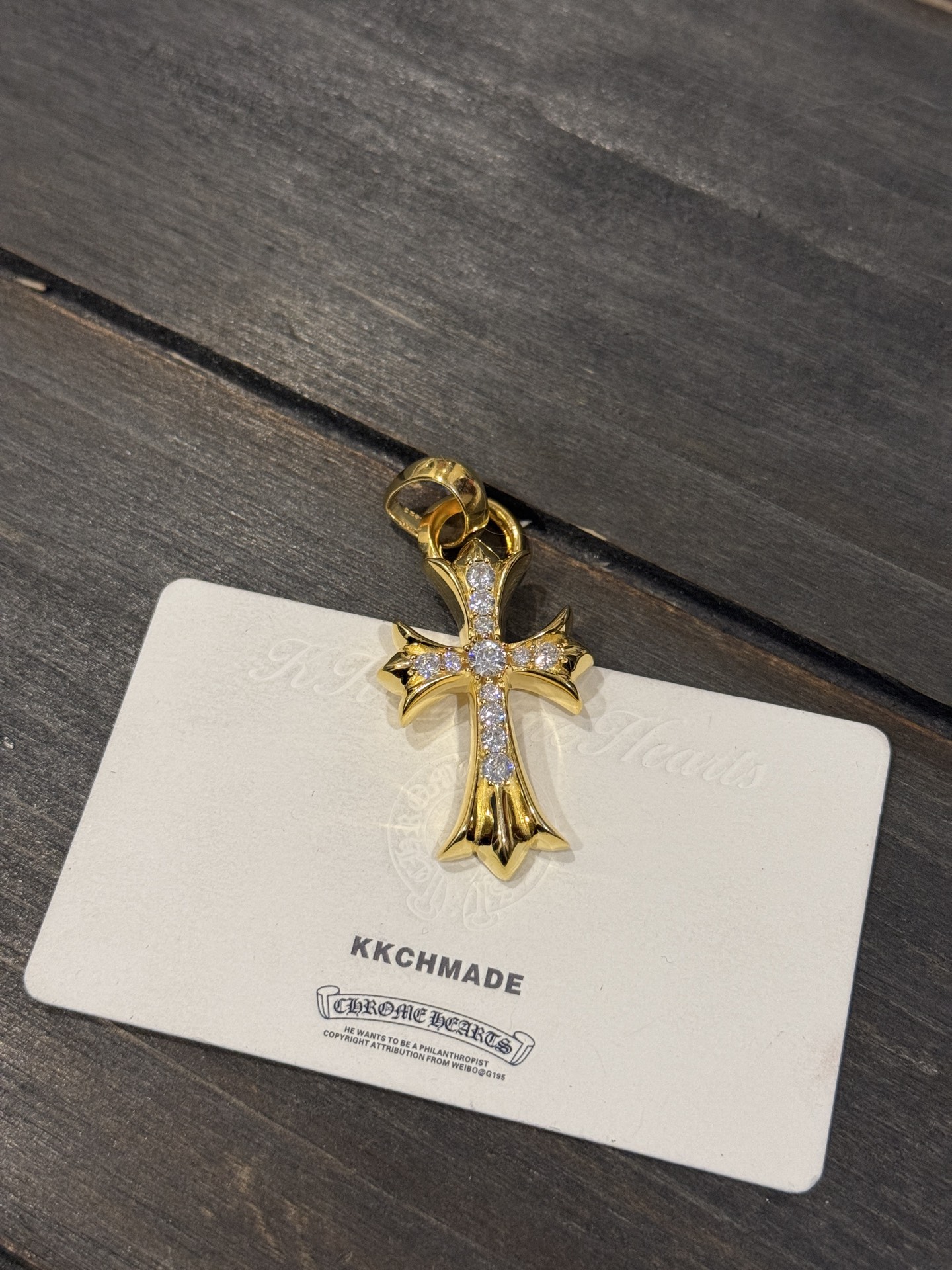 Custom Gold-Plated Diamond Setting, Necklace Pendant