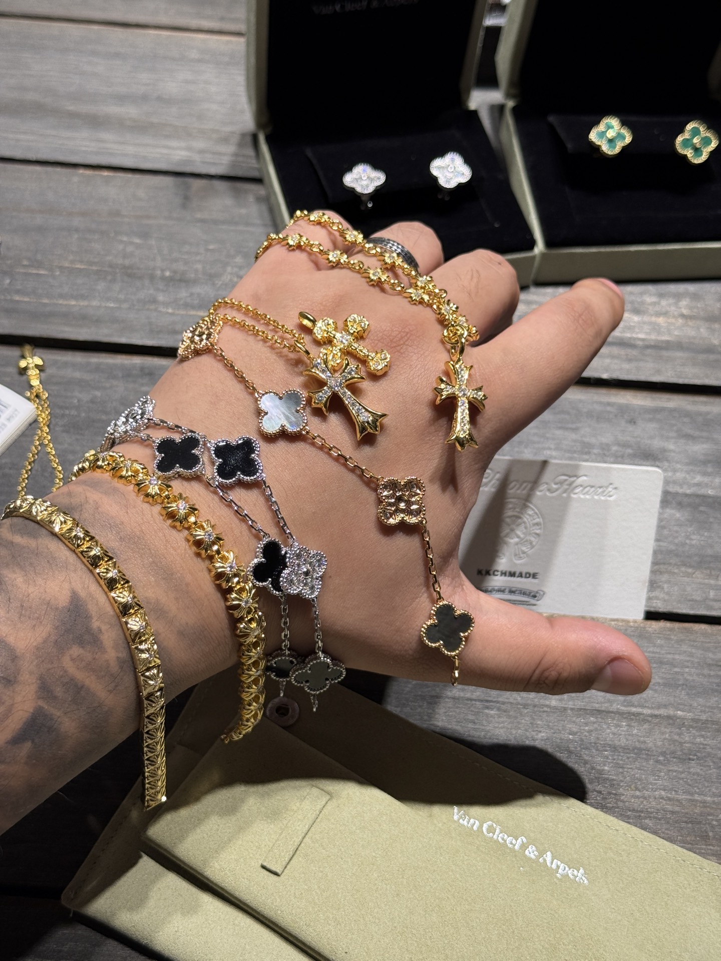 VCA bracelet, gold-plated diamond custom