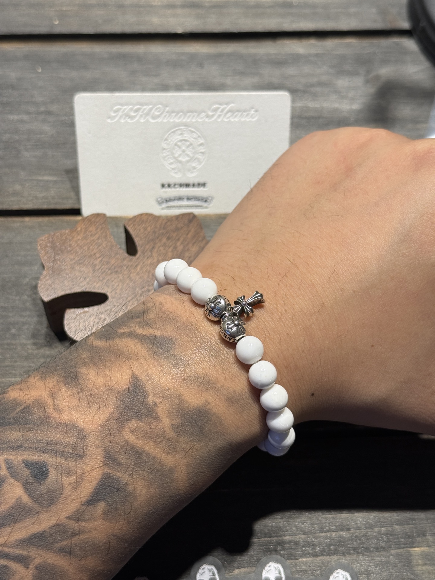 Silver bead bracelet