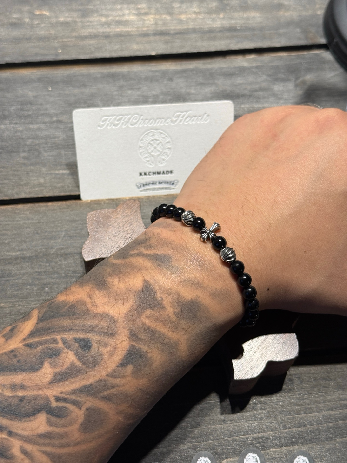 Silver bead bracelet