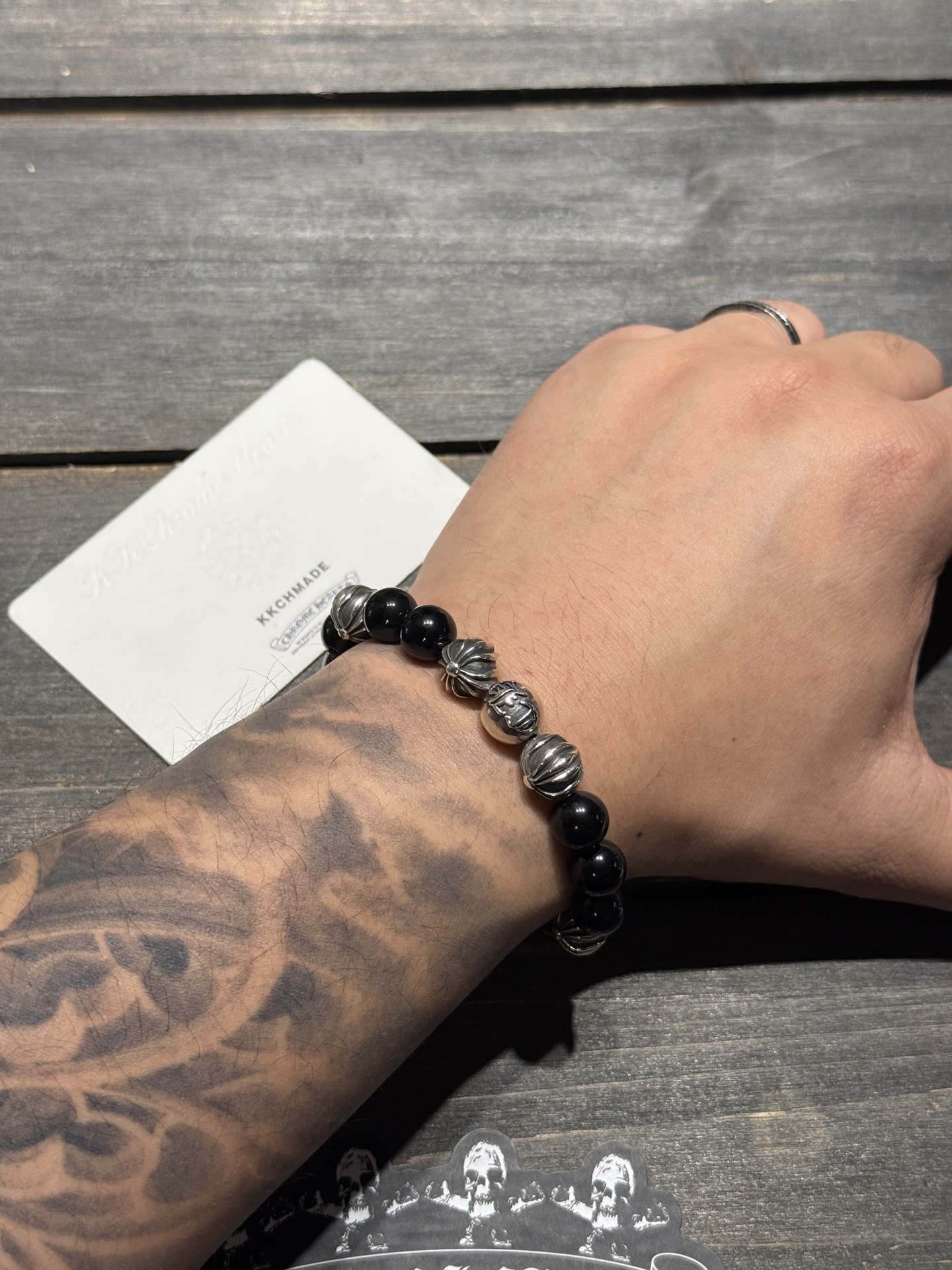 Silver bead bracelet