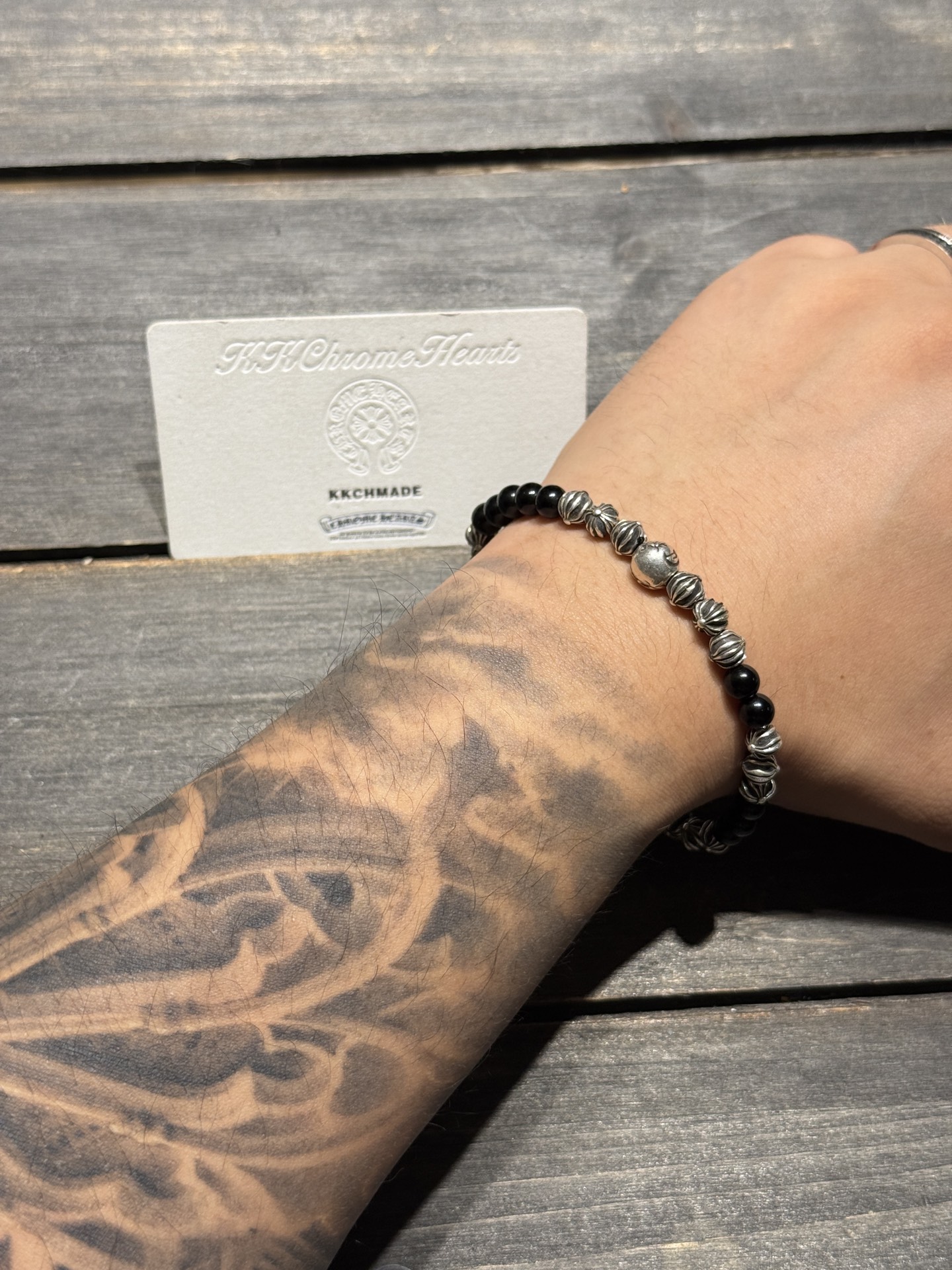 Silver bead bracelet