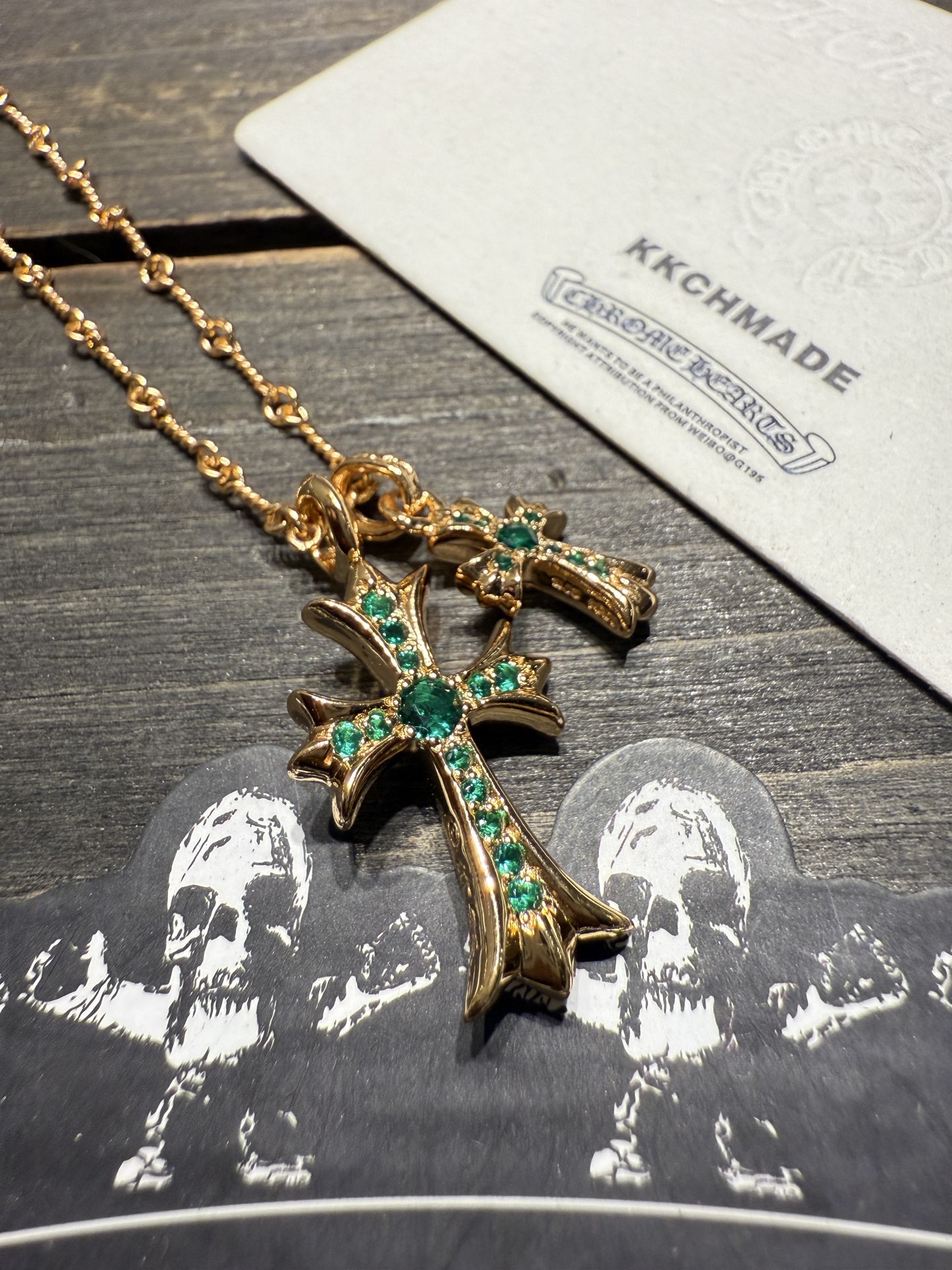 Custom Gold-Plated Diamond Setting, Necklace Pendant