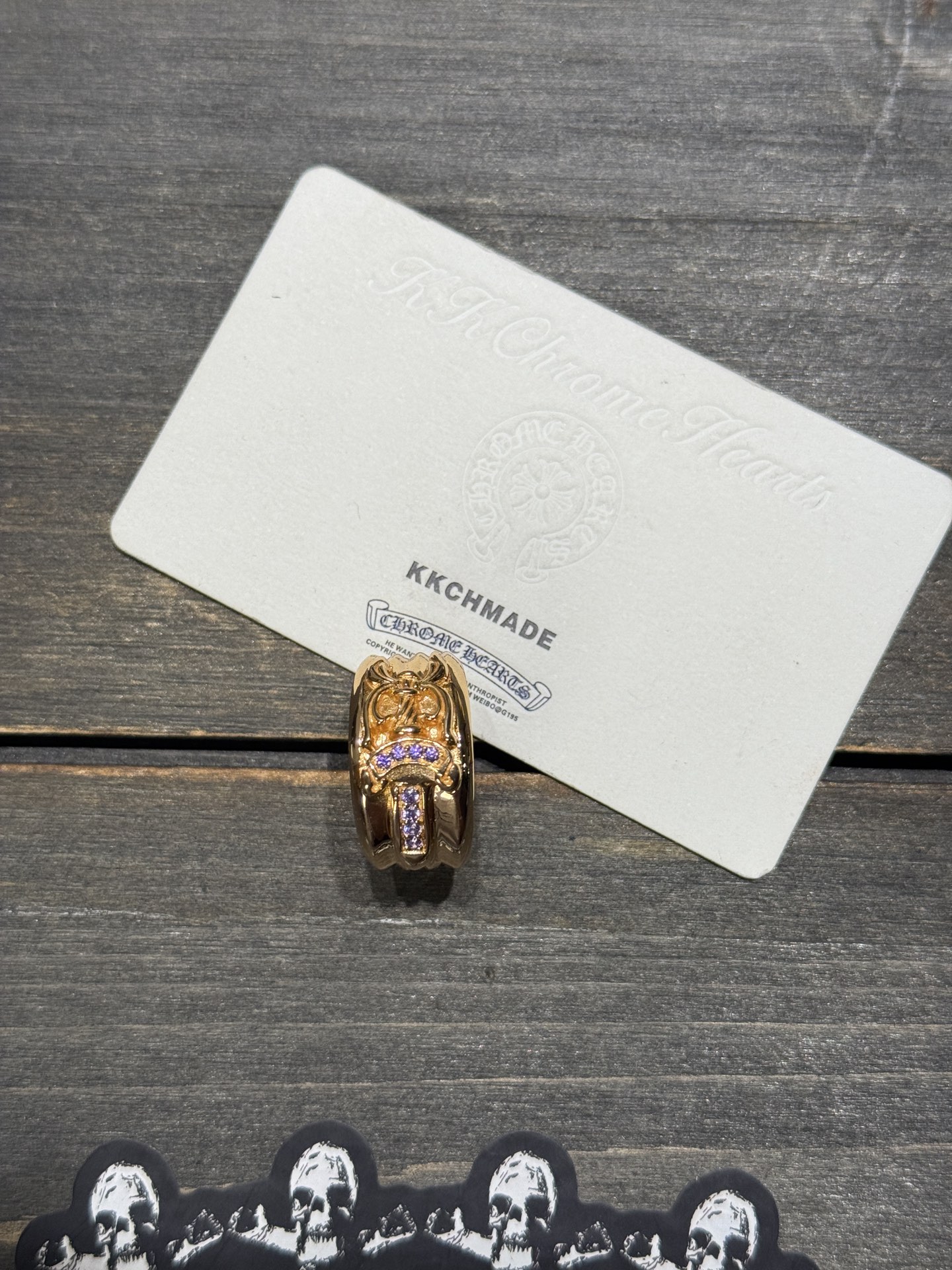 Ring, Custom Gold-Plated Diamond Setting