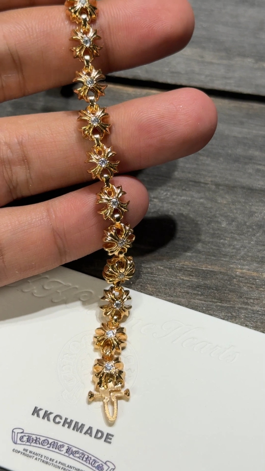 Gold-plated diamond-set custom, 22k real gold custom, bracelet & bangle