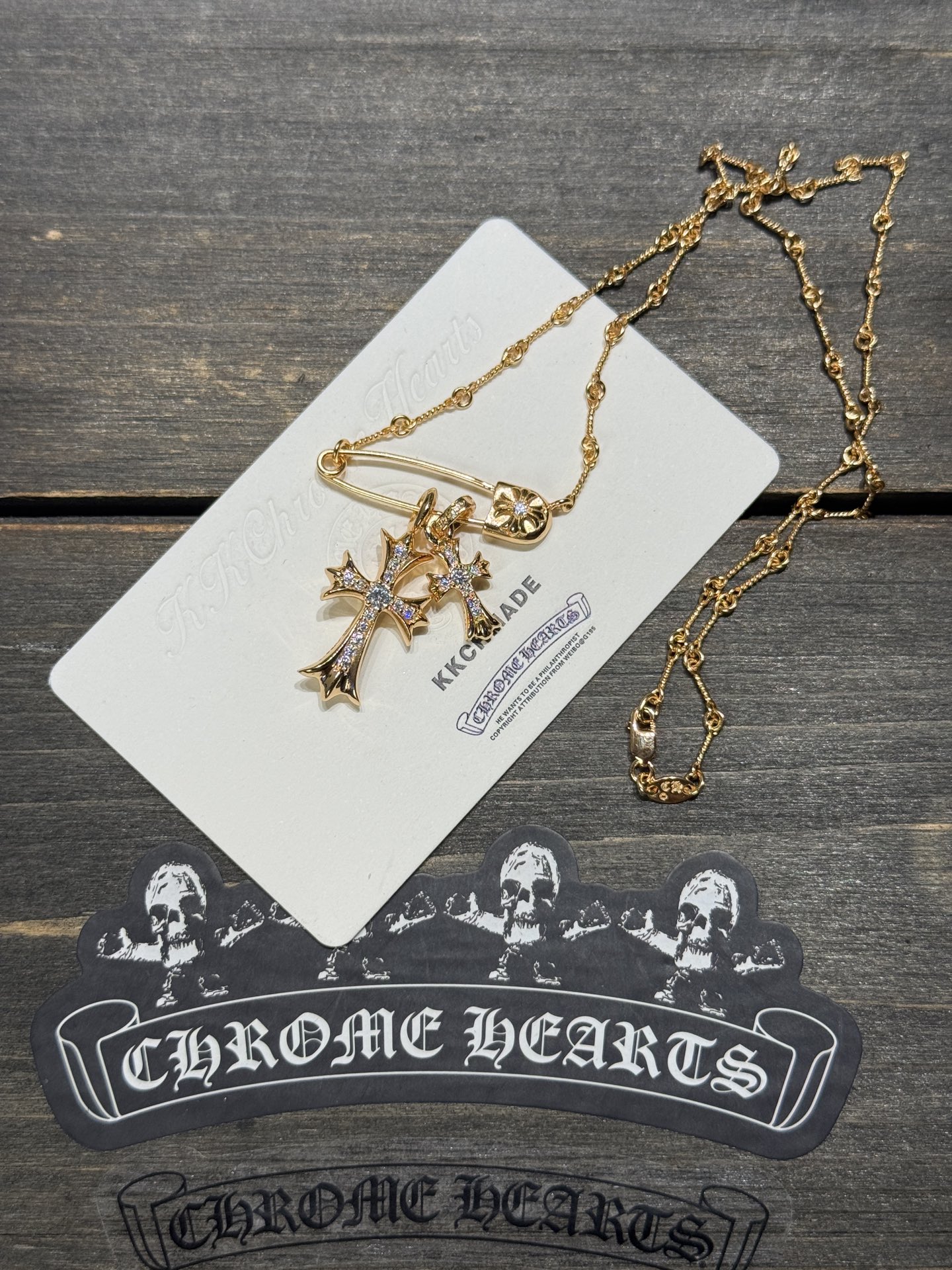 Custom Gold-Plated Diamond Setting, Necklace Pendant