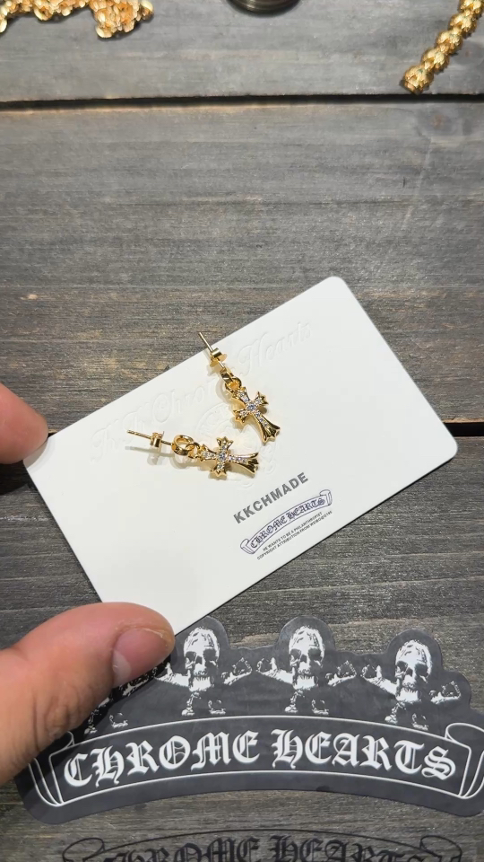 Earrings, Gold-Plated Diamond Custom
