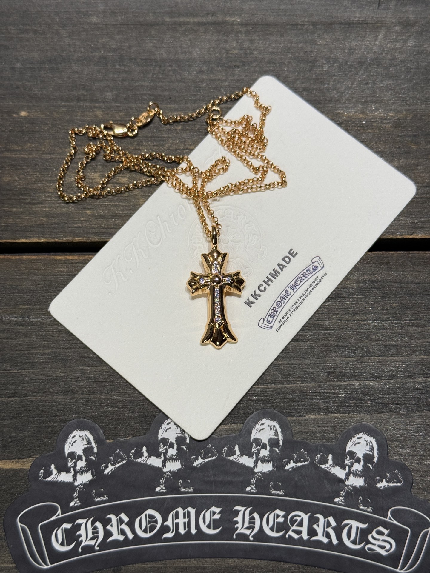 Custom Gold-Plated Diamond Setting, Necklace Pendant