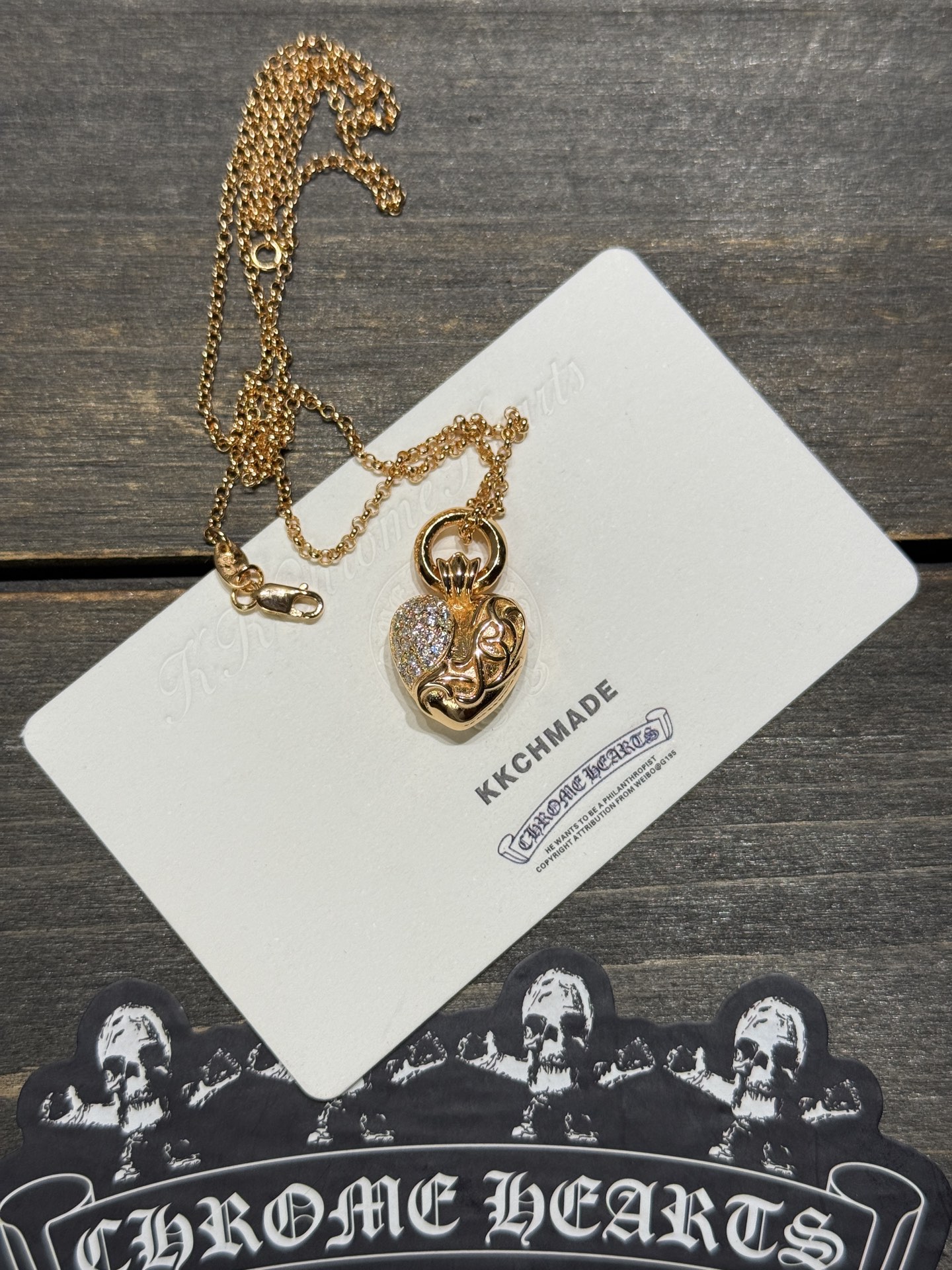 Custom Gold-Plated Diamond Setting, Necklace Pendant