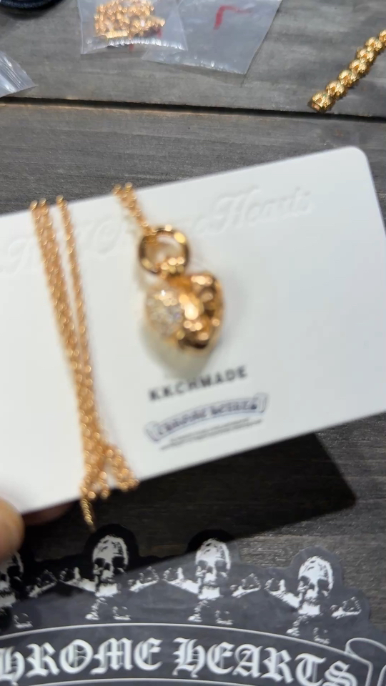 Custom Gold-Plated Diamond Setting, Necklace Pendant
