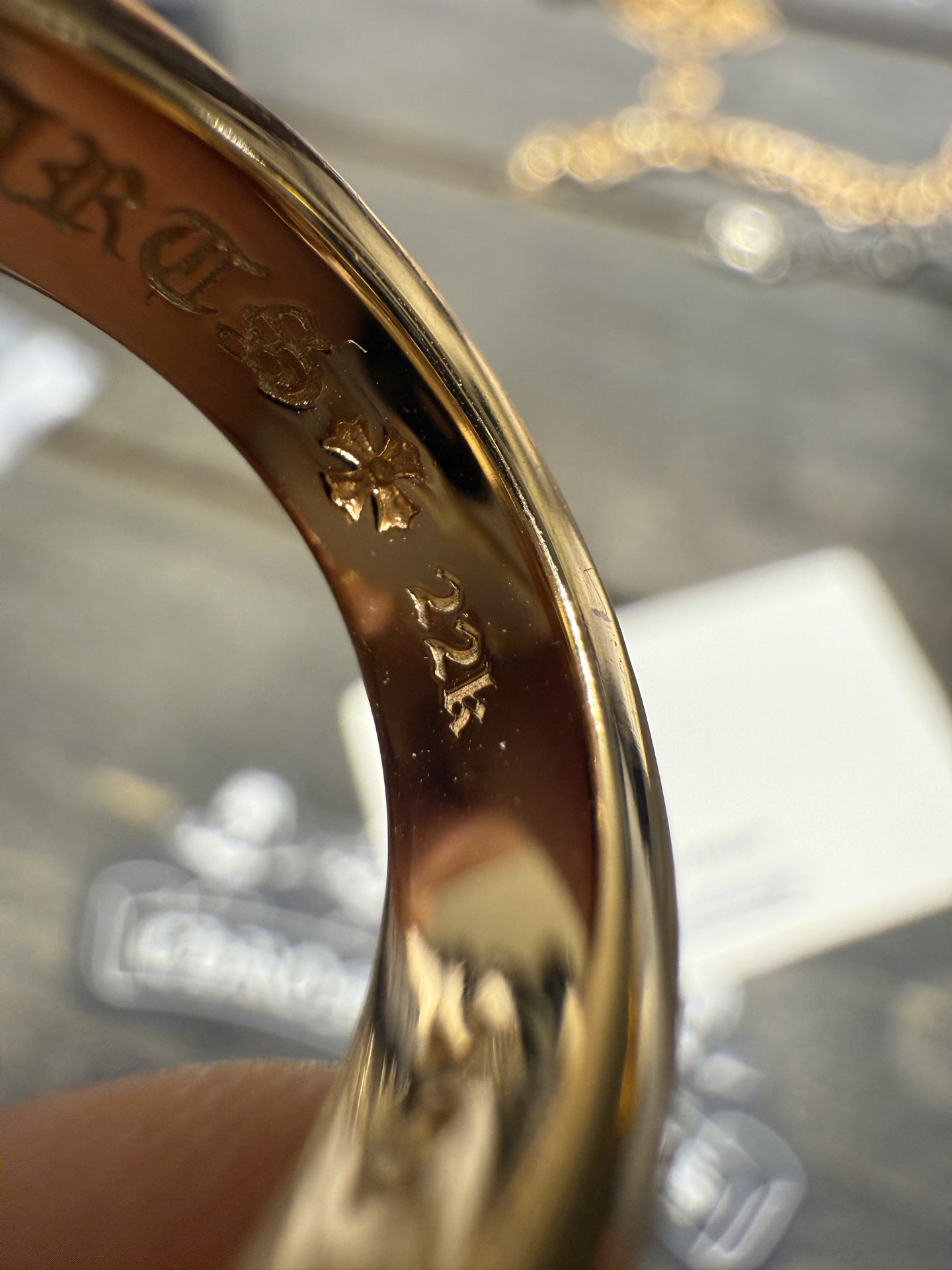 Ring, Custom Gold-Plated Diamond Setting
