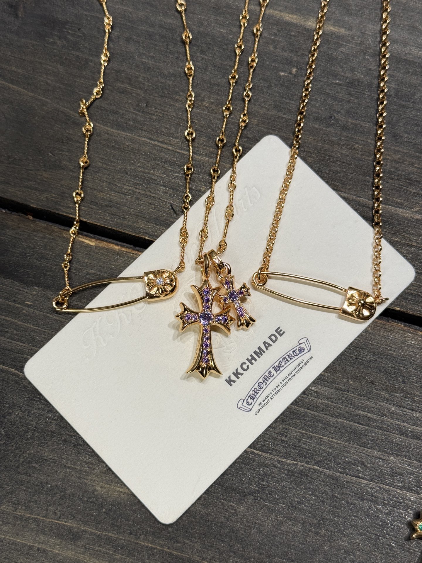 Custom Gold-Plated Diamond Setting, Necklace Pendant