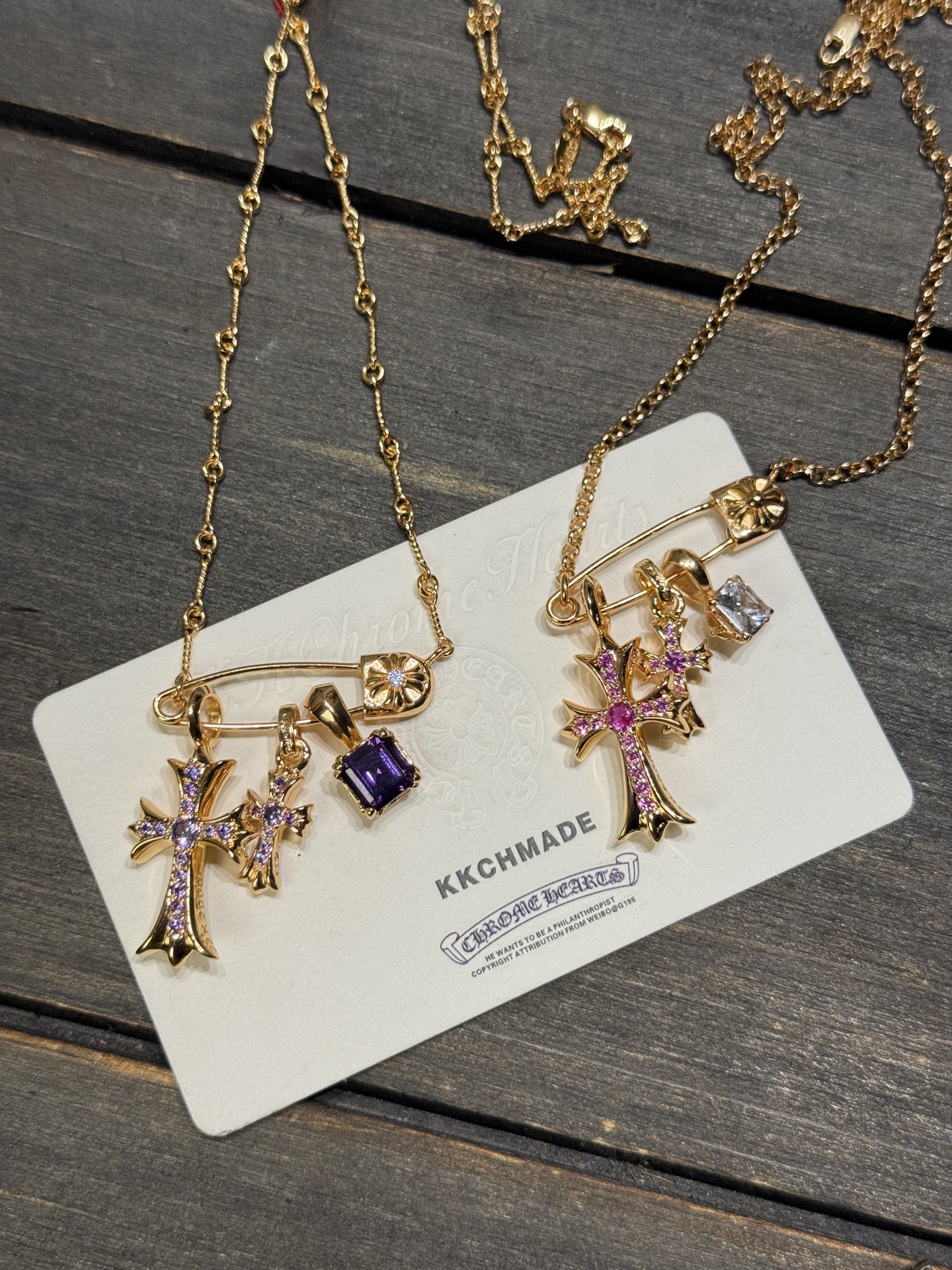 Custom Gold-Plated Diamond Setting, Necklace Pendant