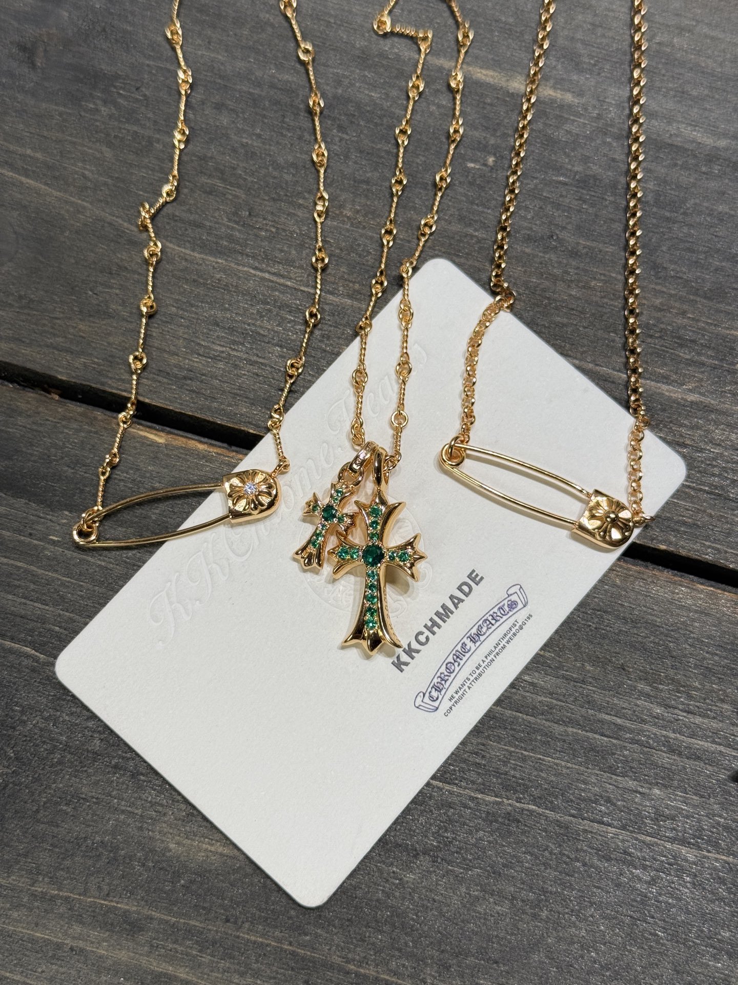 Custom Gold-Plated Diamond Setting, Necklace Pendant